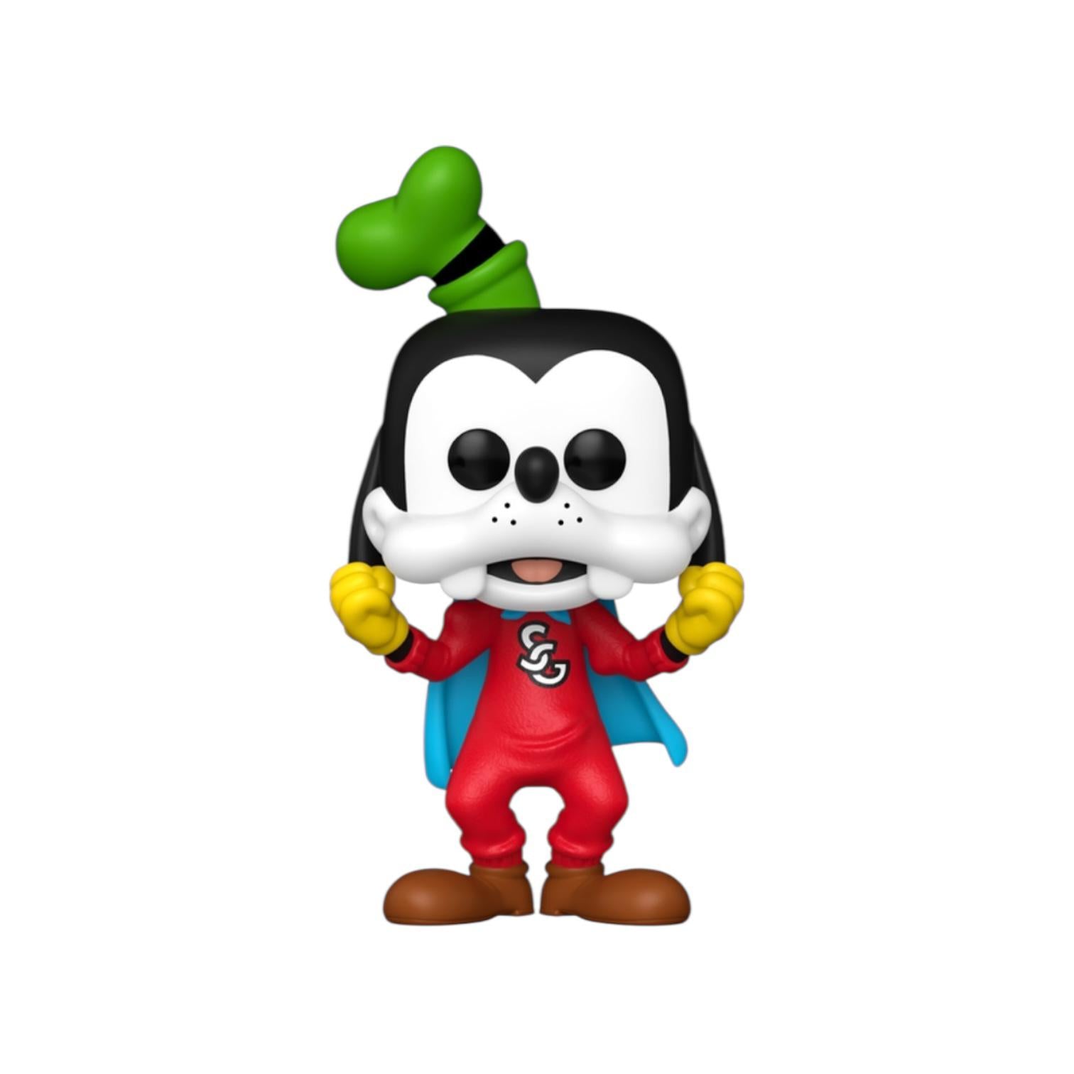 Animated character figurine with a green hat and red outfit on a white background