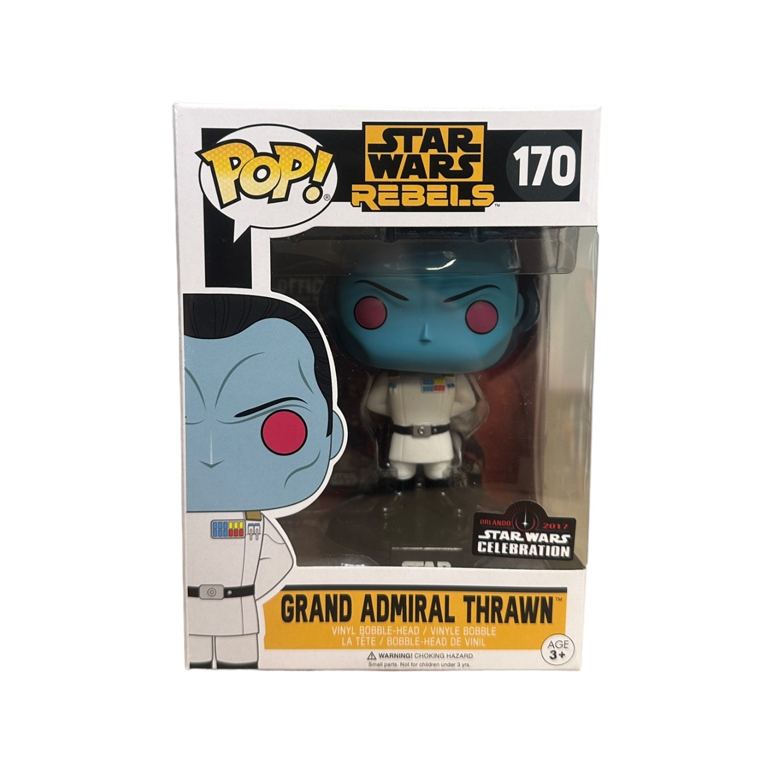 Grand Admiral Thrawn #170 Funko Pop! from Star Wars: Rebels, exclusive to OSWC 2017, in excellent condition 9/10.