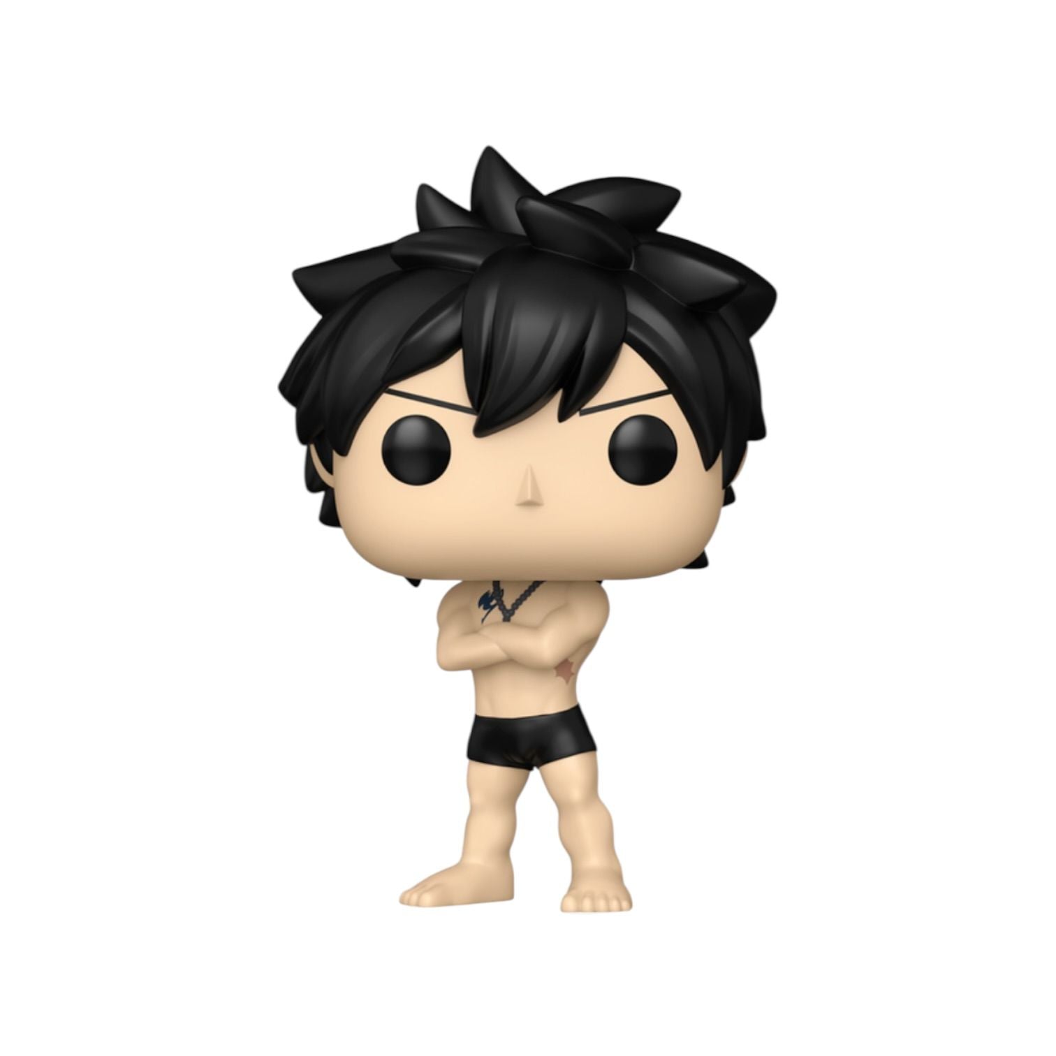 Funko Pop! vinyl figure with black hair and minimal clothing on a white background