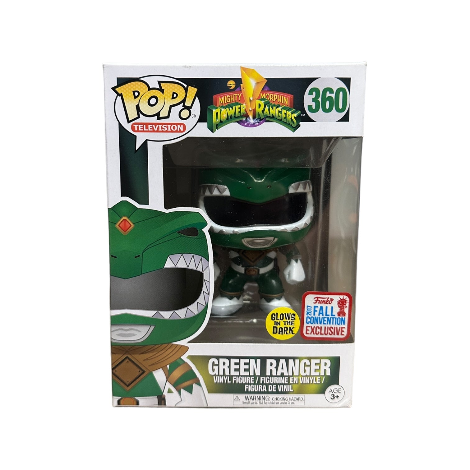 Green Ranger #360 Funko Pop! from Mighty Morphin Power Rangers, glows in the dark, NYCC 2017 exclusive, condition 7/10.