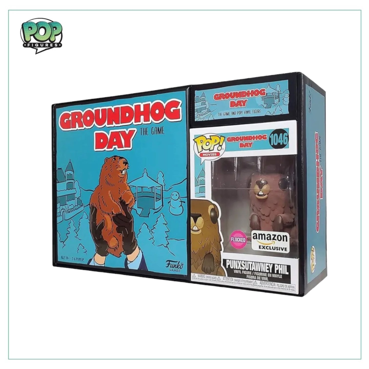 Funko Pop! of Punxsutawney Phil from Groundhog Day, featuring a flocked design, perfect for collectors and fans alike.