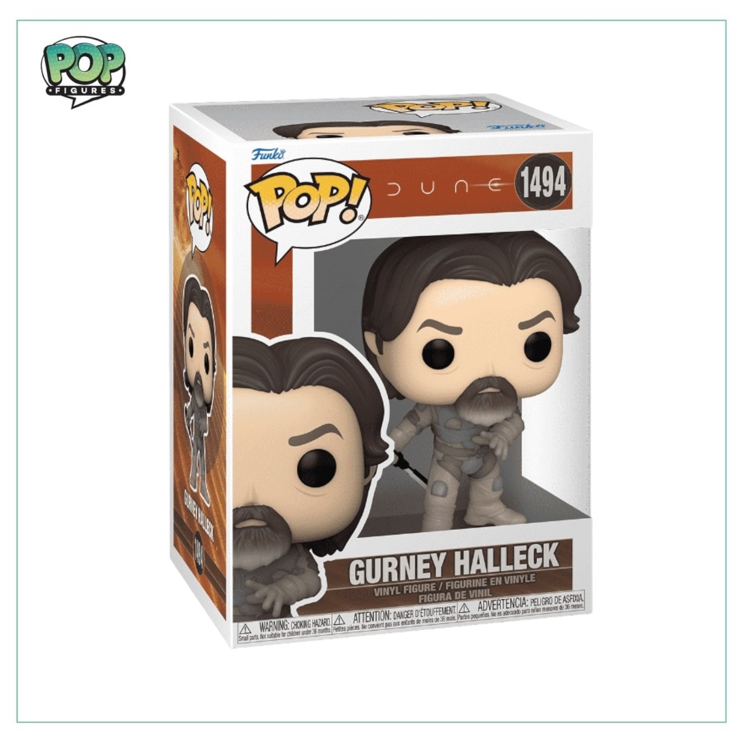 Funko Pop! #1494 of Gurney Halleck from Dune 2, showcasing the character's unique design and vibrant colors.