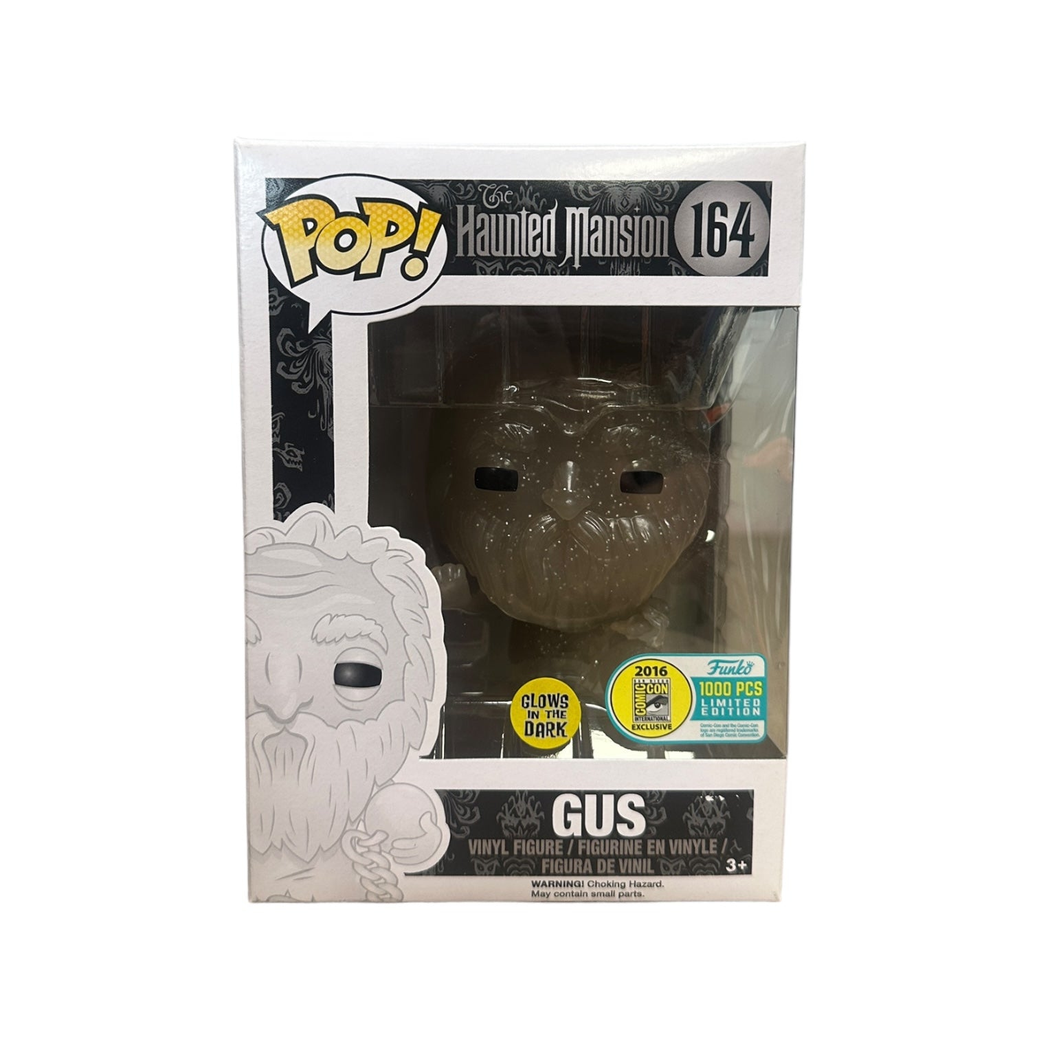 Gus #164 Funko Pop! from The Haunted Mansion, glows in the dark, SDCC 2016 Exclusive, limited to 1000 pieces, condition 7.5/10.