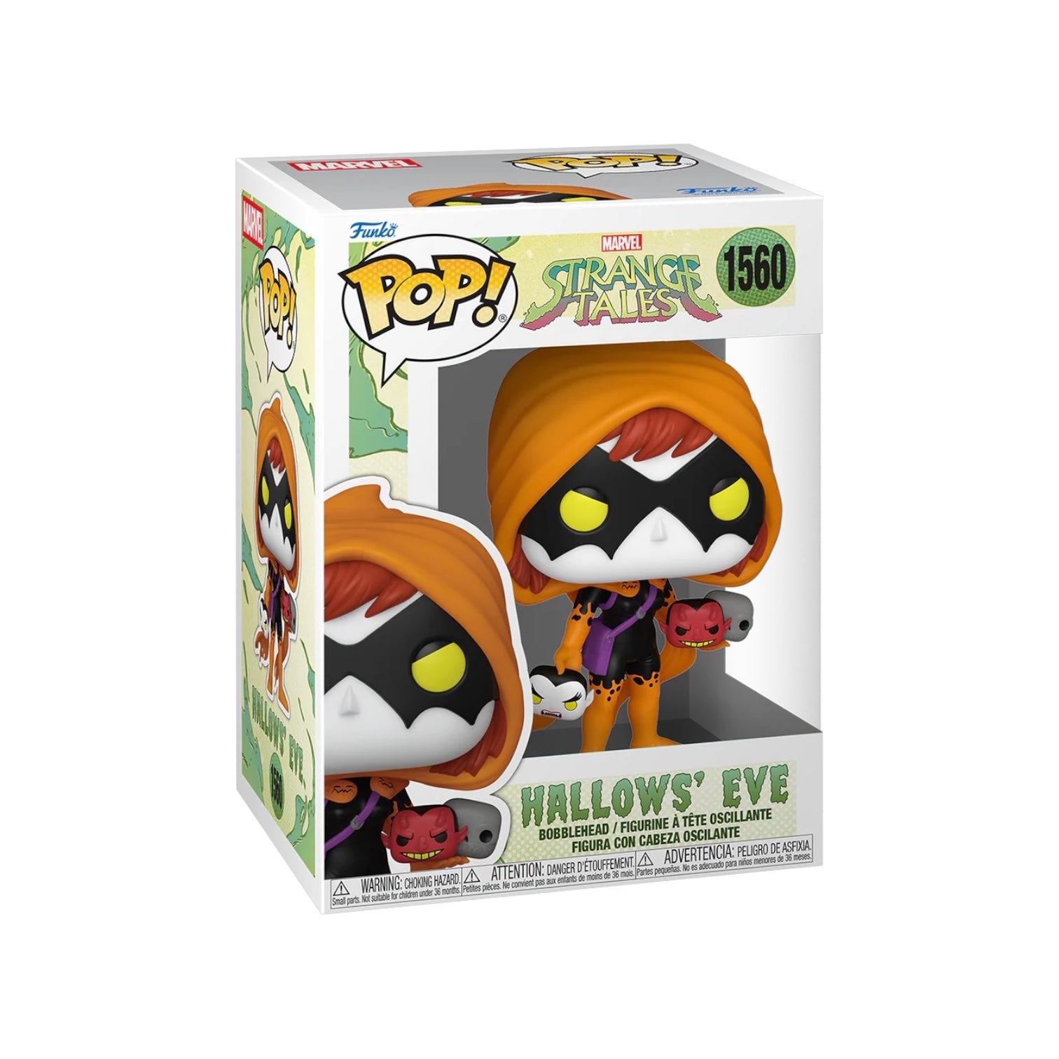 Funko Pop! vinyl figure packaging with 'Strange Tales' branding on a white background