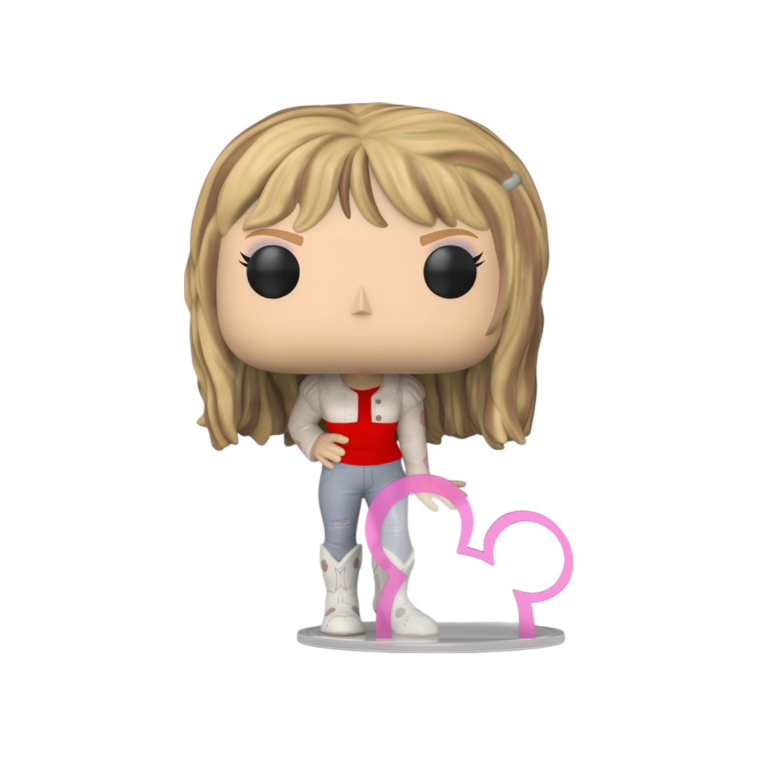 Funko Pop! vinyl figure of a character with blonde hair, red top, and white boots on a white background