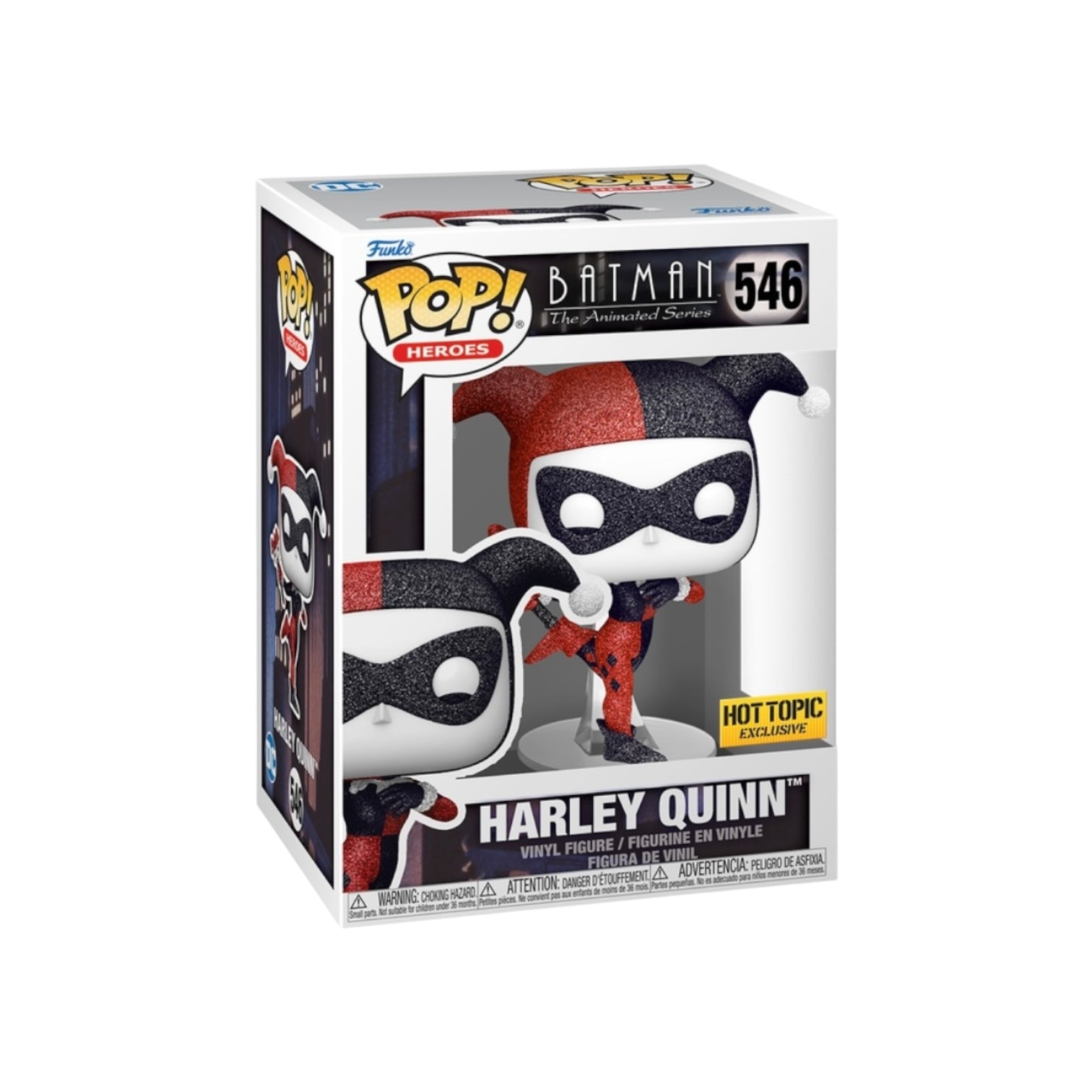 Funko Pop! vinyl figure of Harley Quinn in packaging on a white background