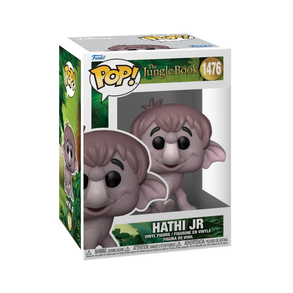 Hathi Jr #1476 Funko Pop! figure from Jungle Book, featuring a cute baby elephant with big ears and a friendly expression.