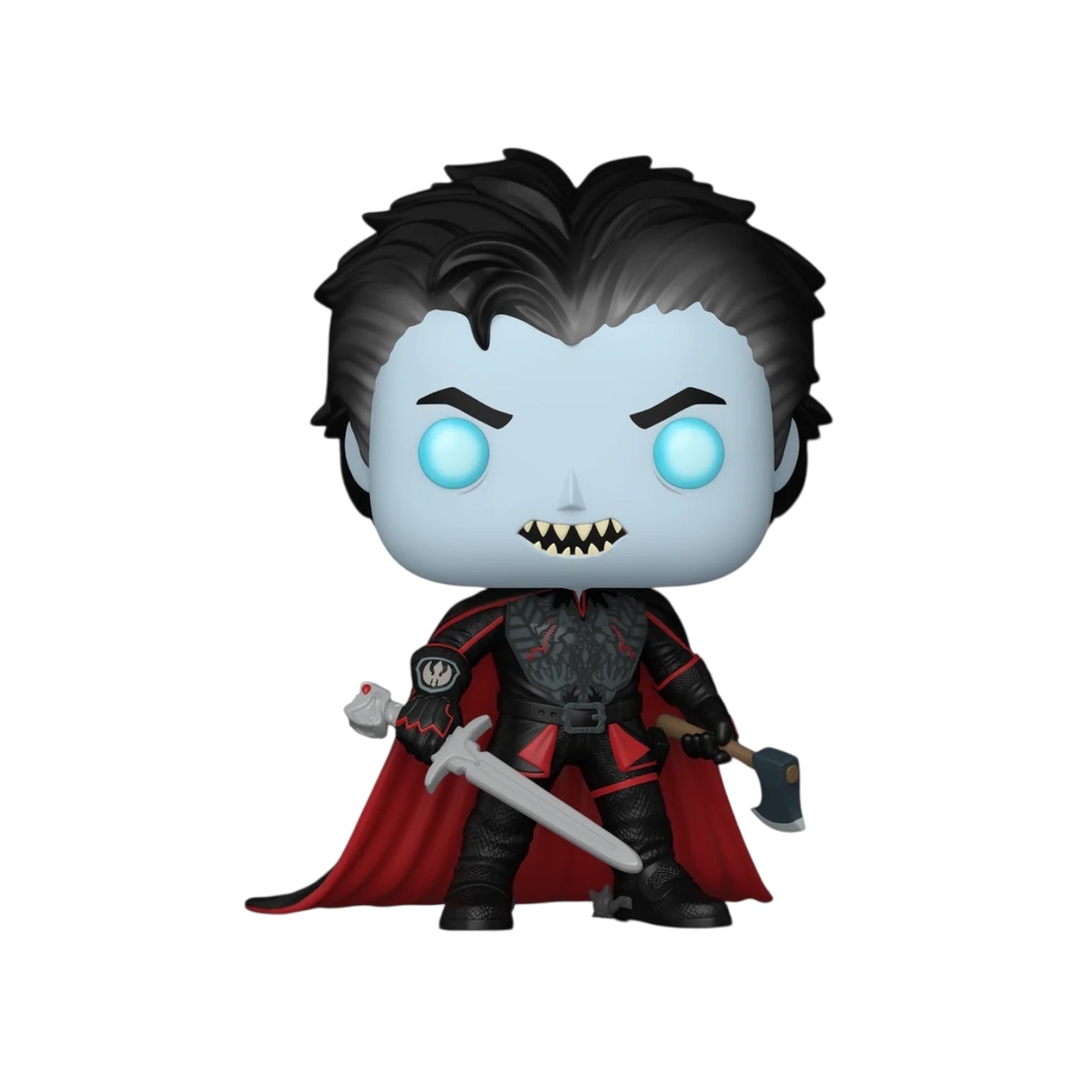 Funko Pop! vinyl figure of a character with a red cape and sword on a white background