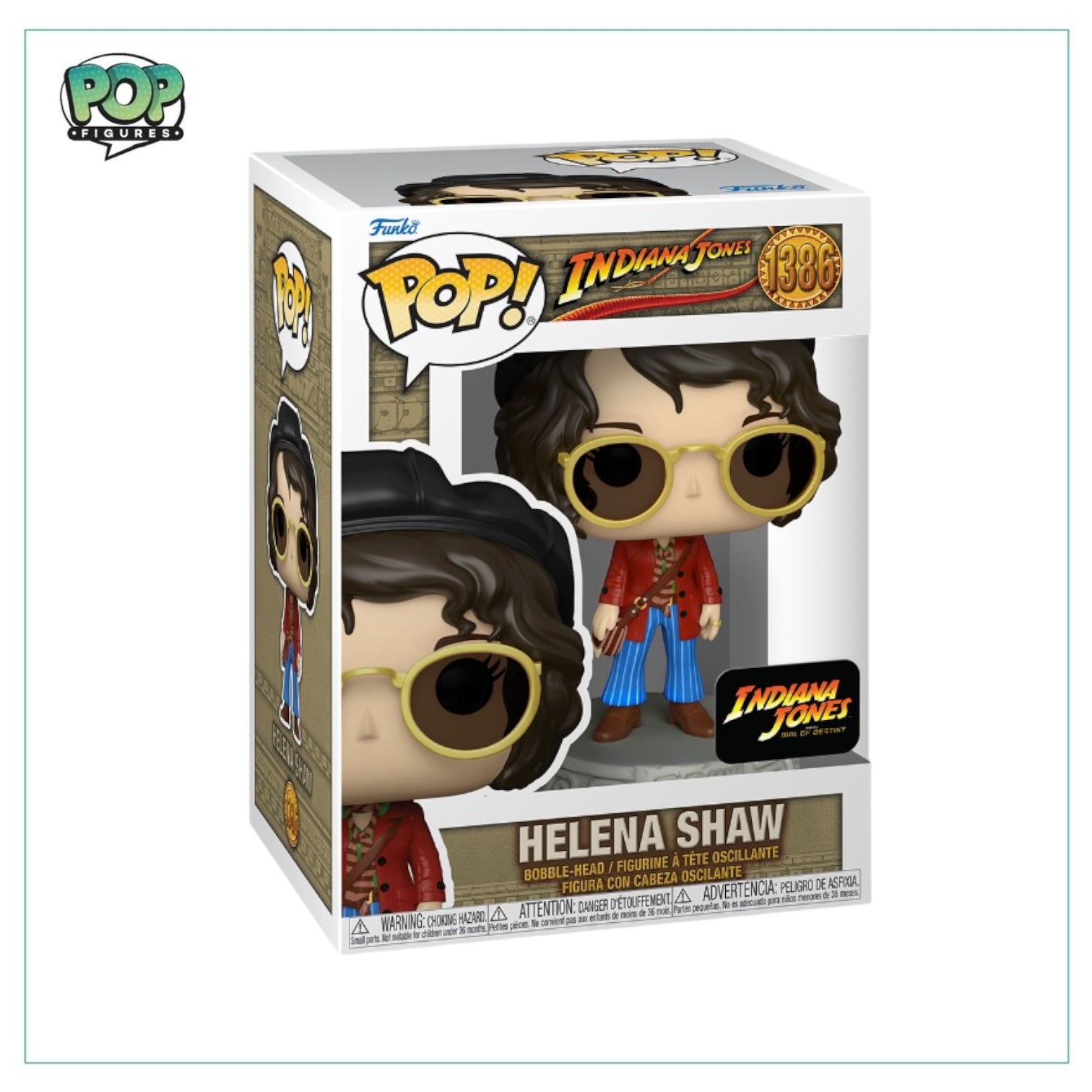 Helena Shaw #1386 Funko Pop! figure from Indiana Jones and the Dial of Destiny, showcasing her adventurous spirit and style.