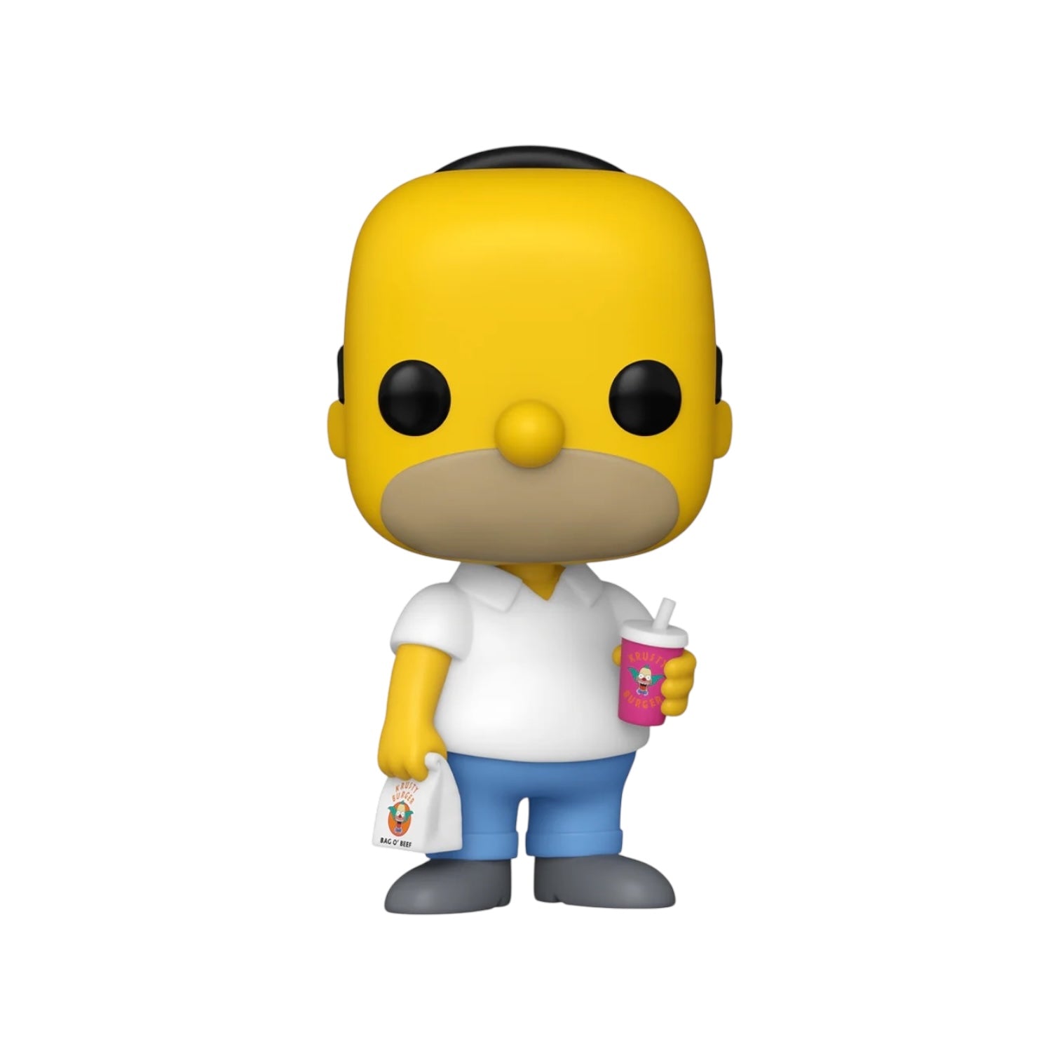 Homer holding a drink and doughnut