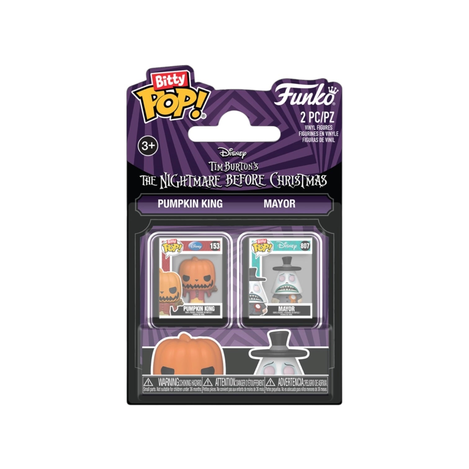Pumpkin King & Mayor 2 Pack Funko Bitty Pop! - The Nightmare Before Christmas - PREORDER
