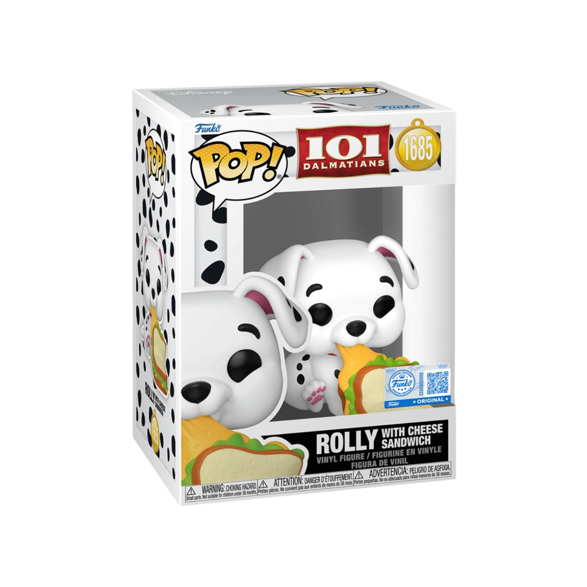 Rolly with Cheese Sandwich #1685 Funko Pop! - 101 Dalmatians - Funko Exclusive