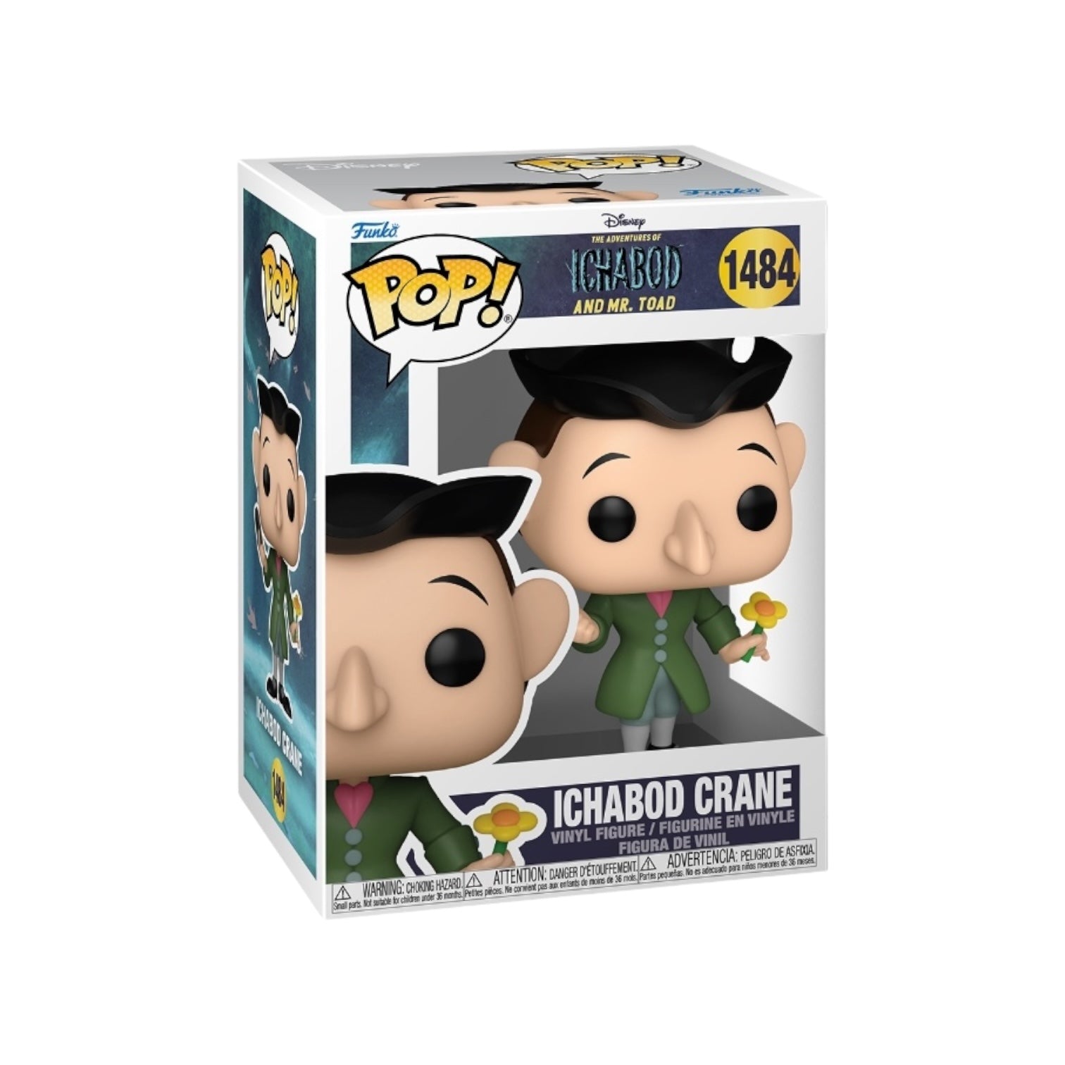 Ichabod Crane Funko Pop #1484 from The Adventures of Ichabod and Mr. Toad, featuring his classic hat and spooky expression.