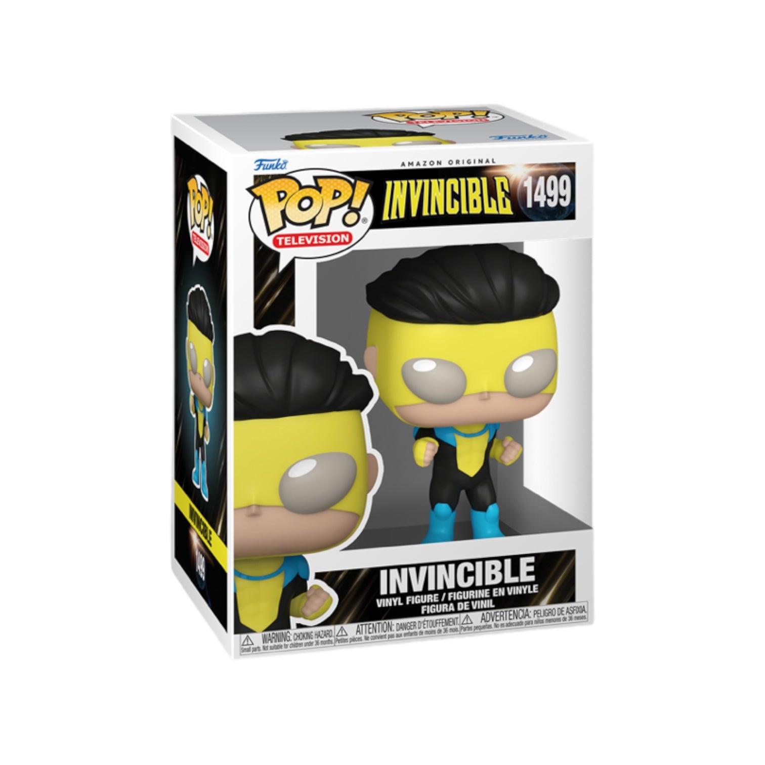 Funko Pop! Invincible #1499, featuring the superhero in an action stance, characterized by bright colors and intricate details.