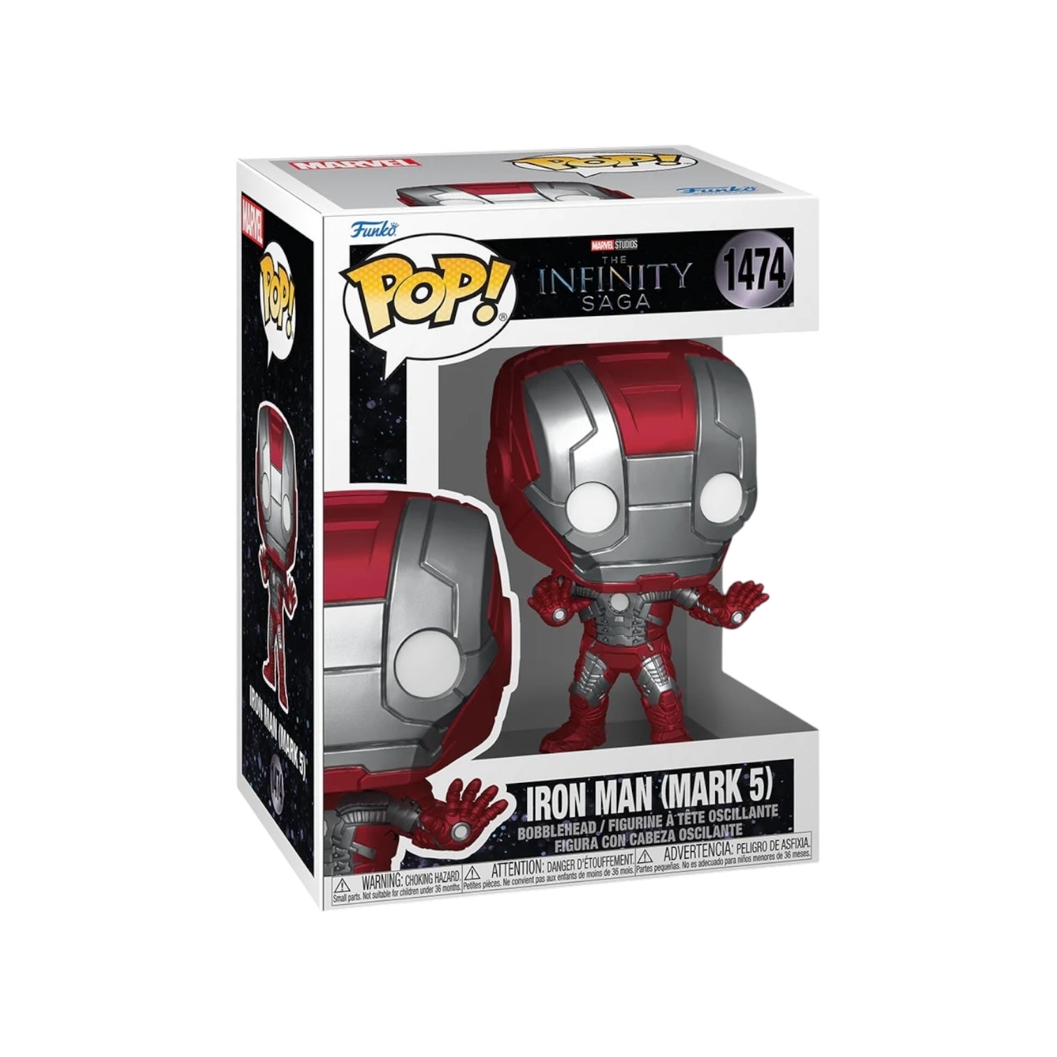 Iron Man 1474 Funko Pop red and silver outfit