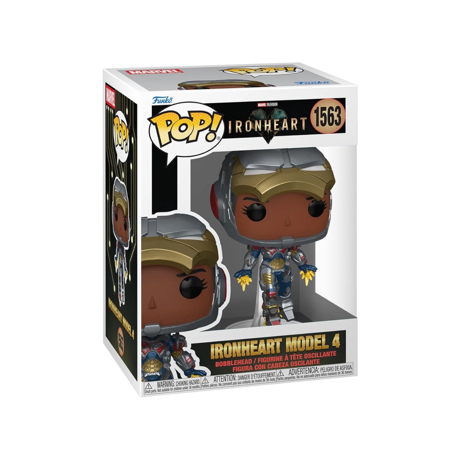 Funko Pop! Ironheart figure in packaging on a white background