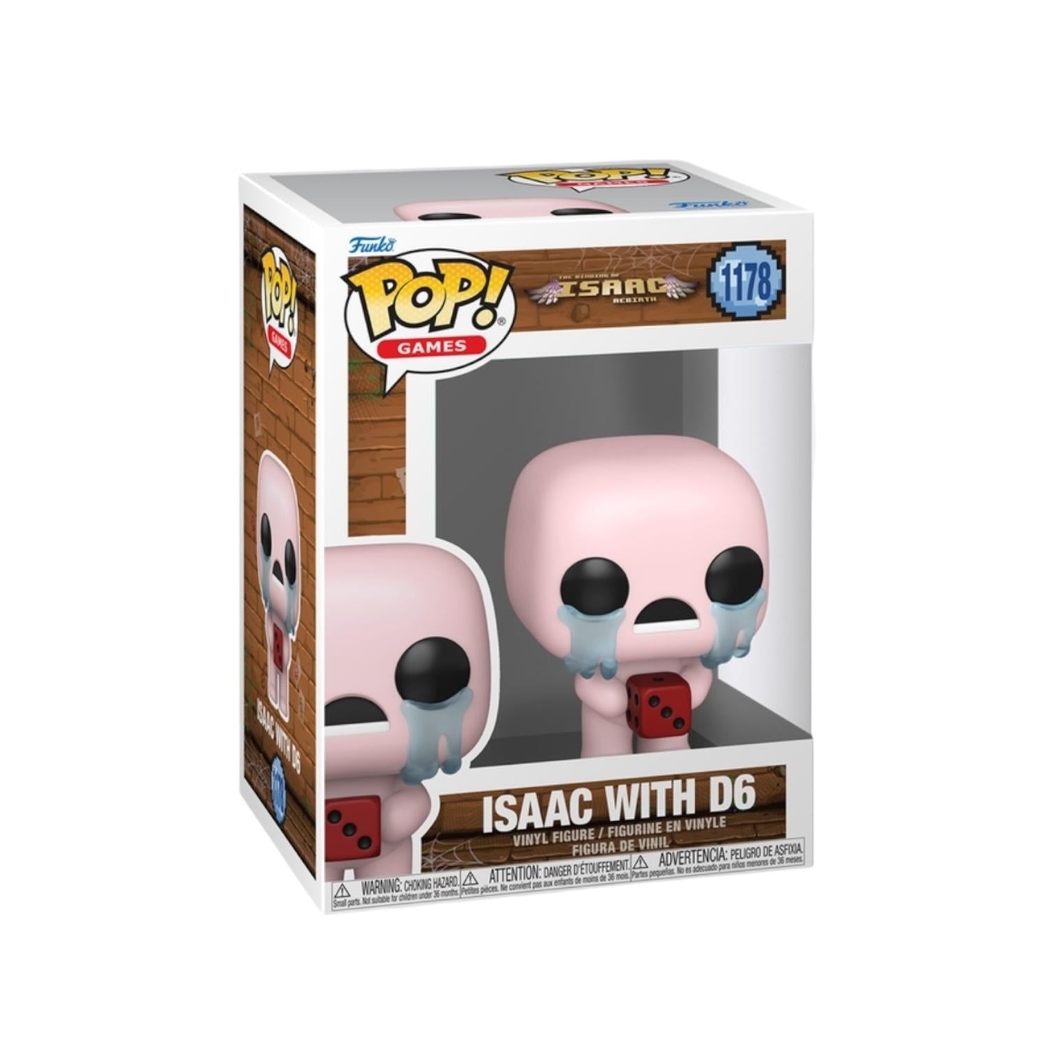 Funko Pop! vinyl figure packaging featuring Isaac with D6 from the game 'Undertale'.