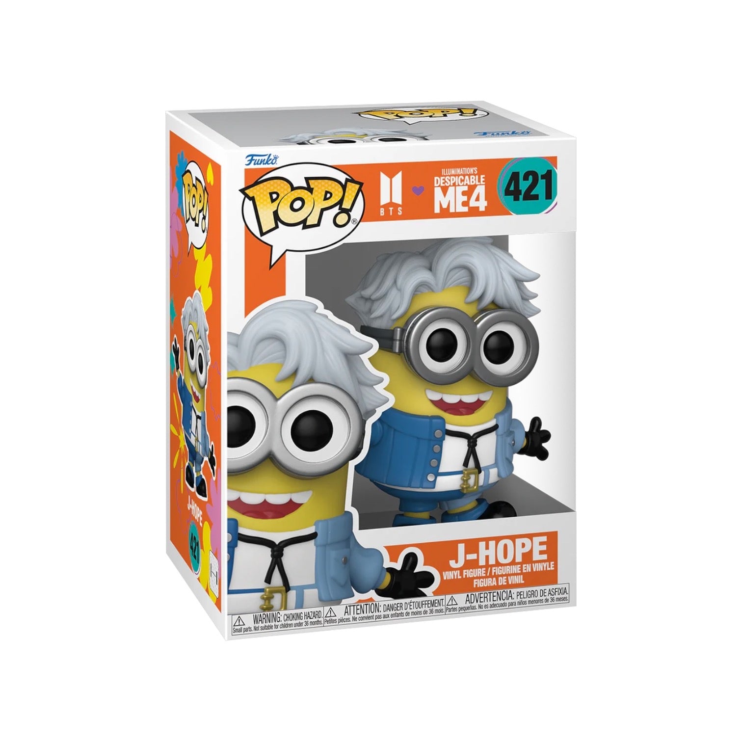 J-Hope Funko Pop! from BTS x Despicable Me 4, featuring vibrant colors and a playful design, arriving soon!