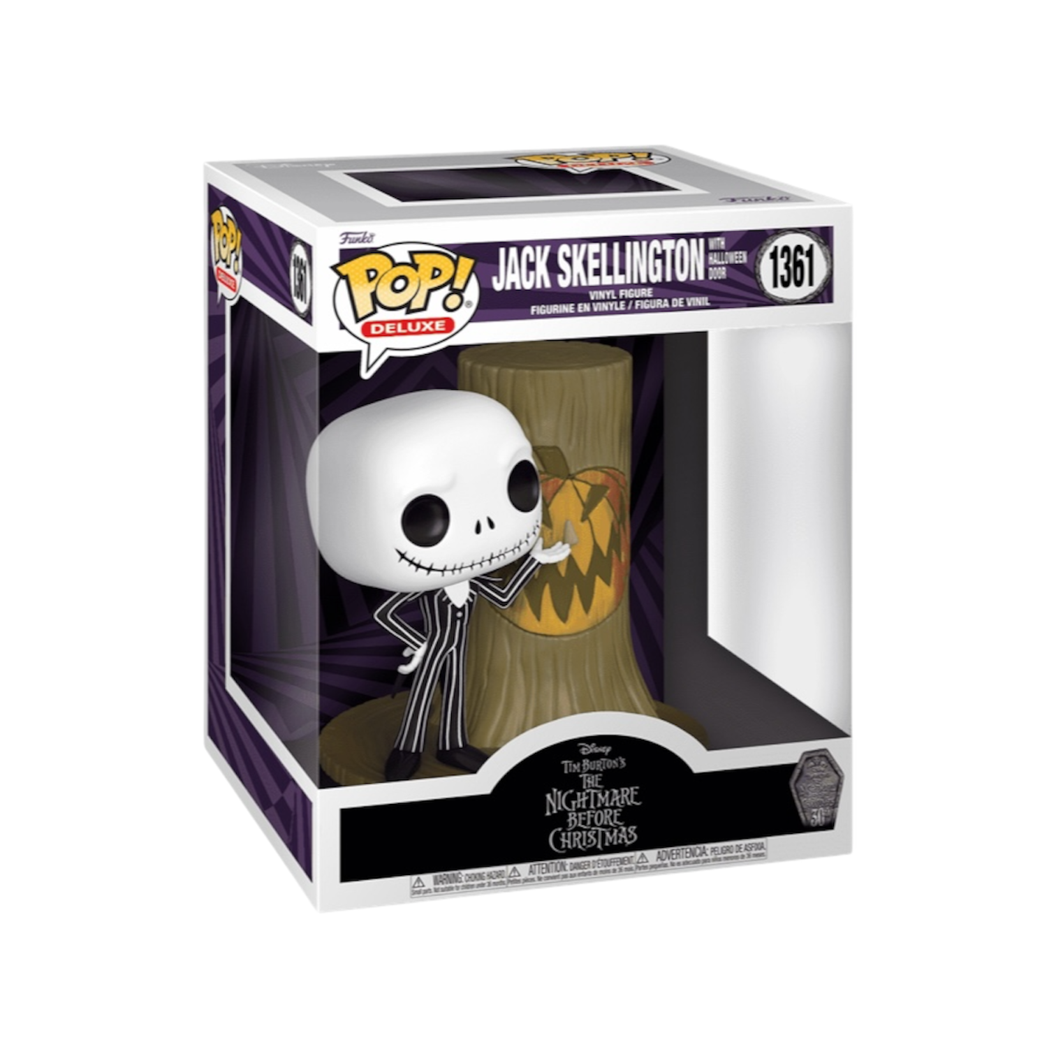 Funko Deluxe Pop! features Jack Skellington next to a spooky Halloween door from The Nightmare Before Christmas.
