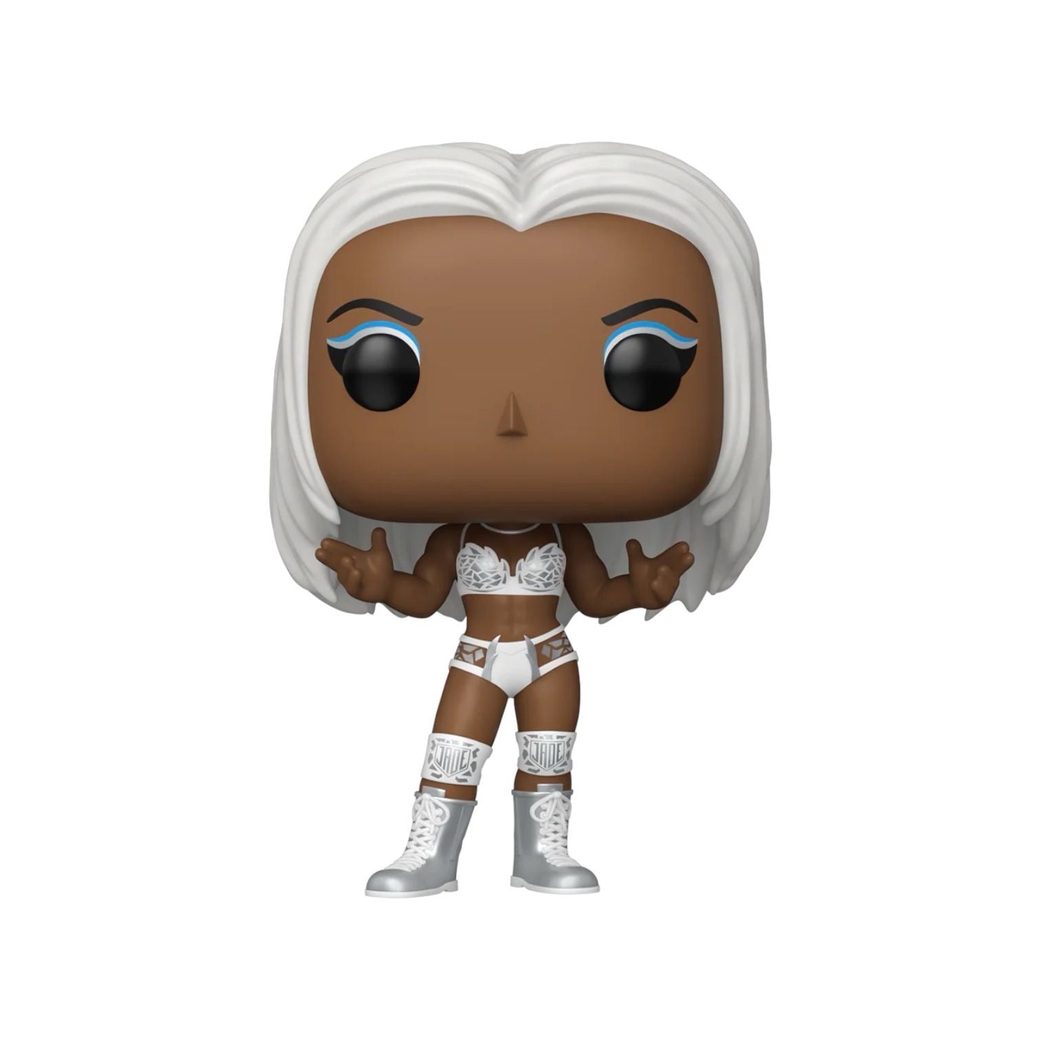 Funko Pop! vinyl figure with white hair and white outfit on a white background