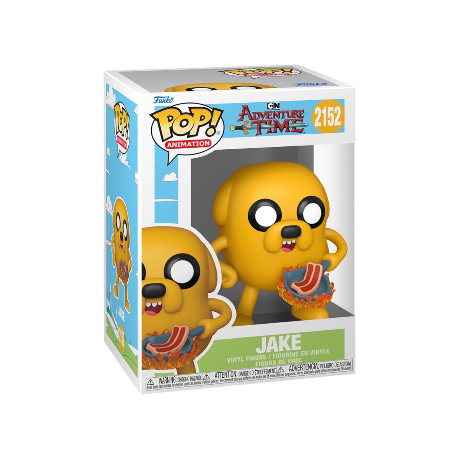 Jake holding pancakes and bacon in packaging on a white background