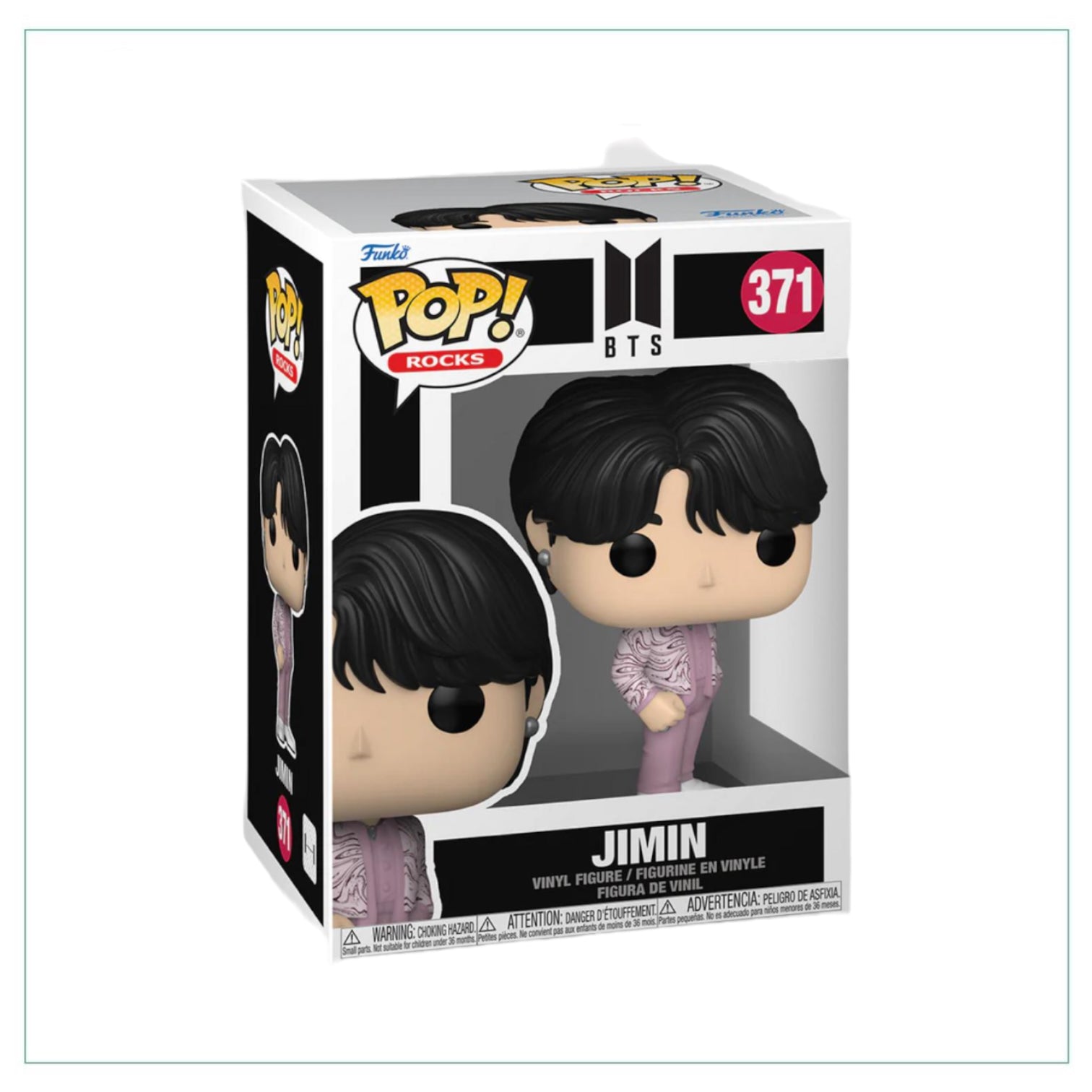 Jimin #371 Funko Pop! figure from BTS, featuring vibrant colors and detailed design, perfect for collectors and fans.