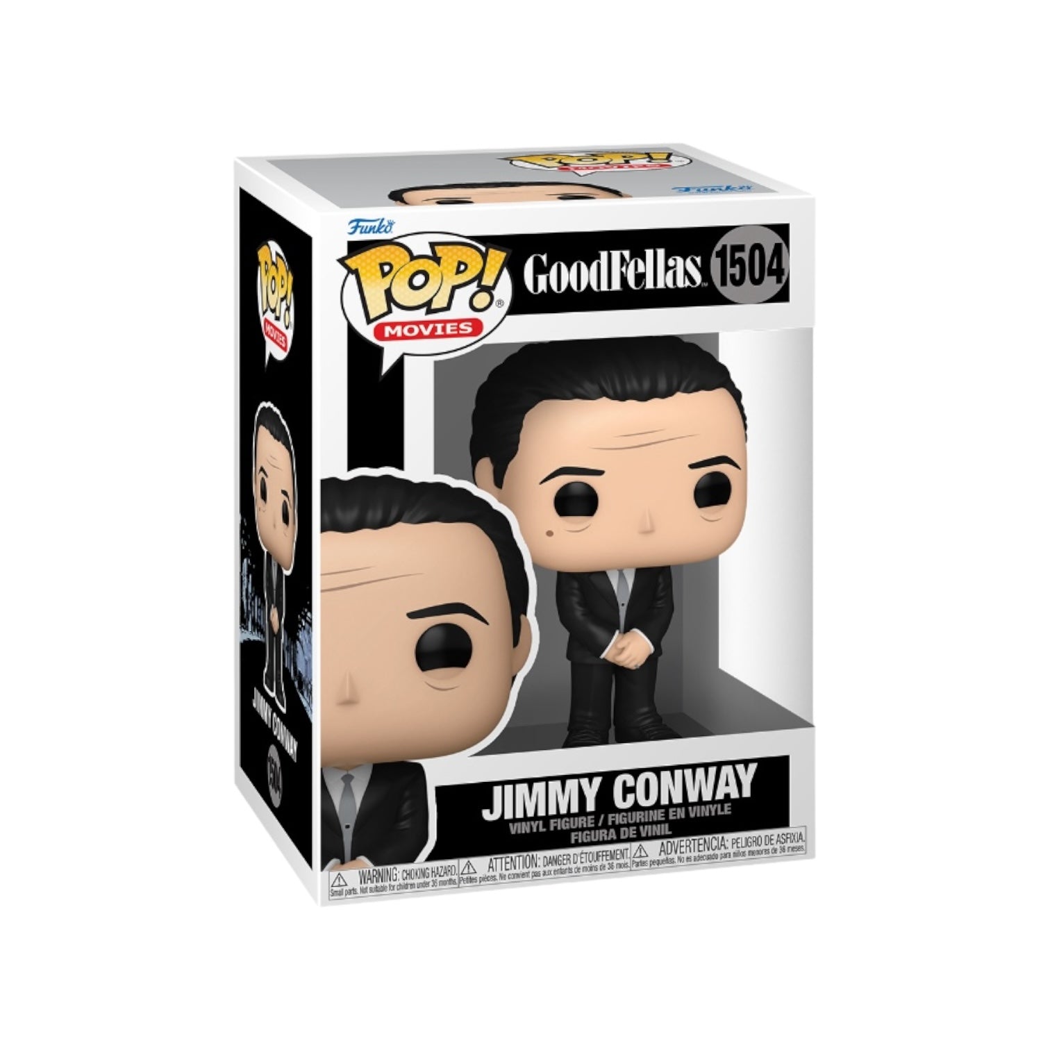 Jimmy Conway Funko Pop! from Goodfellas, featuring him in a stylish suit, looking cool and confident with a drink.