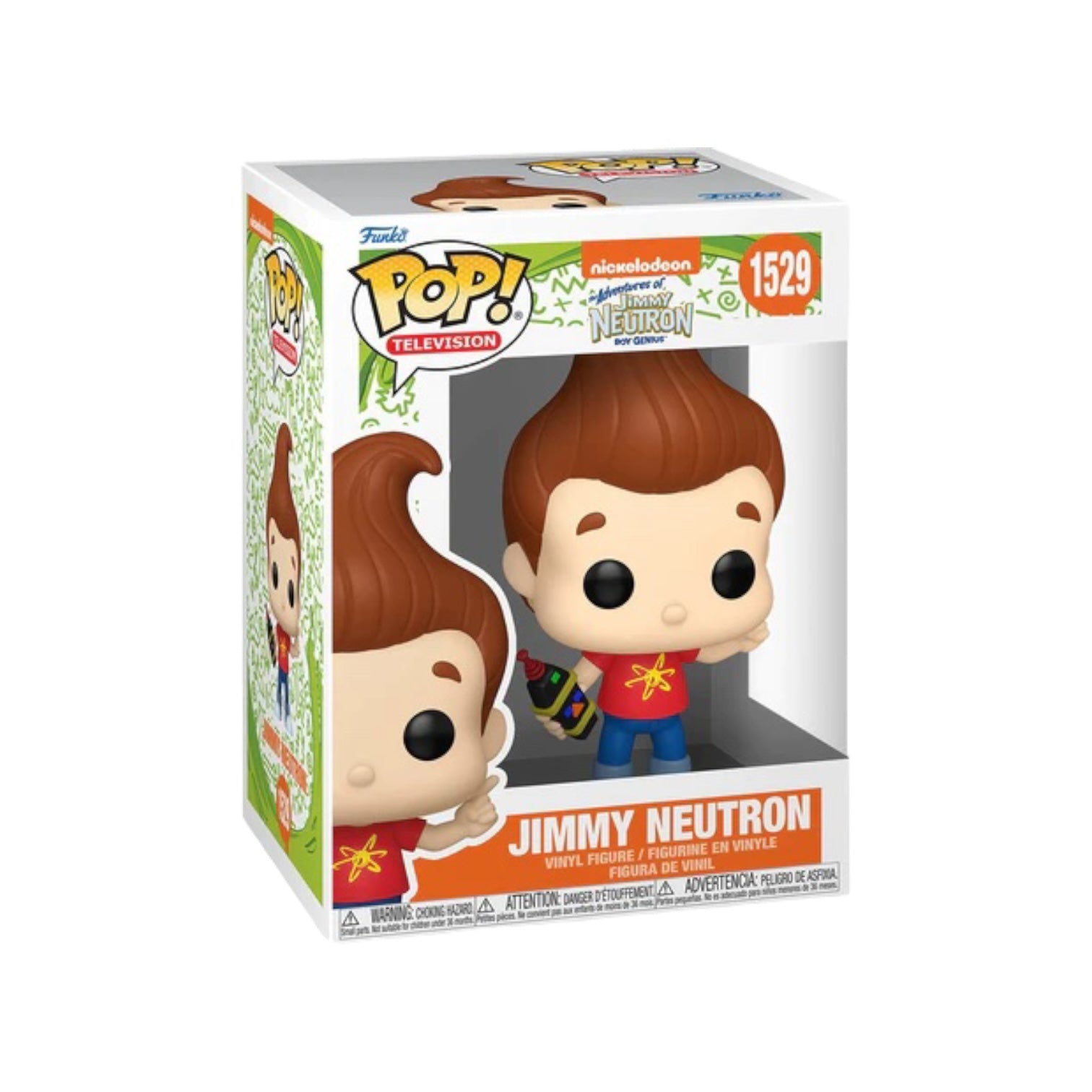 Jimmy Neutron #1529 Funko Pop! showcases the beloved character in a colorful style, celebrating Nick Rewind nostalgia.
