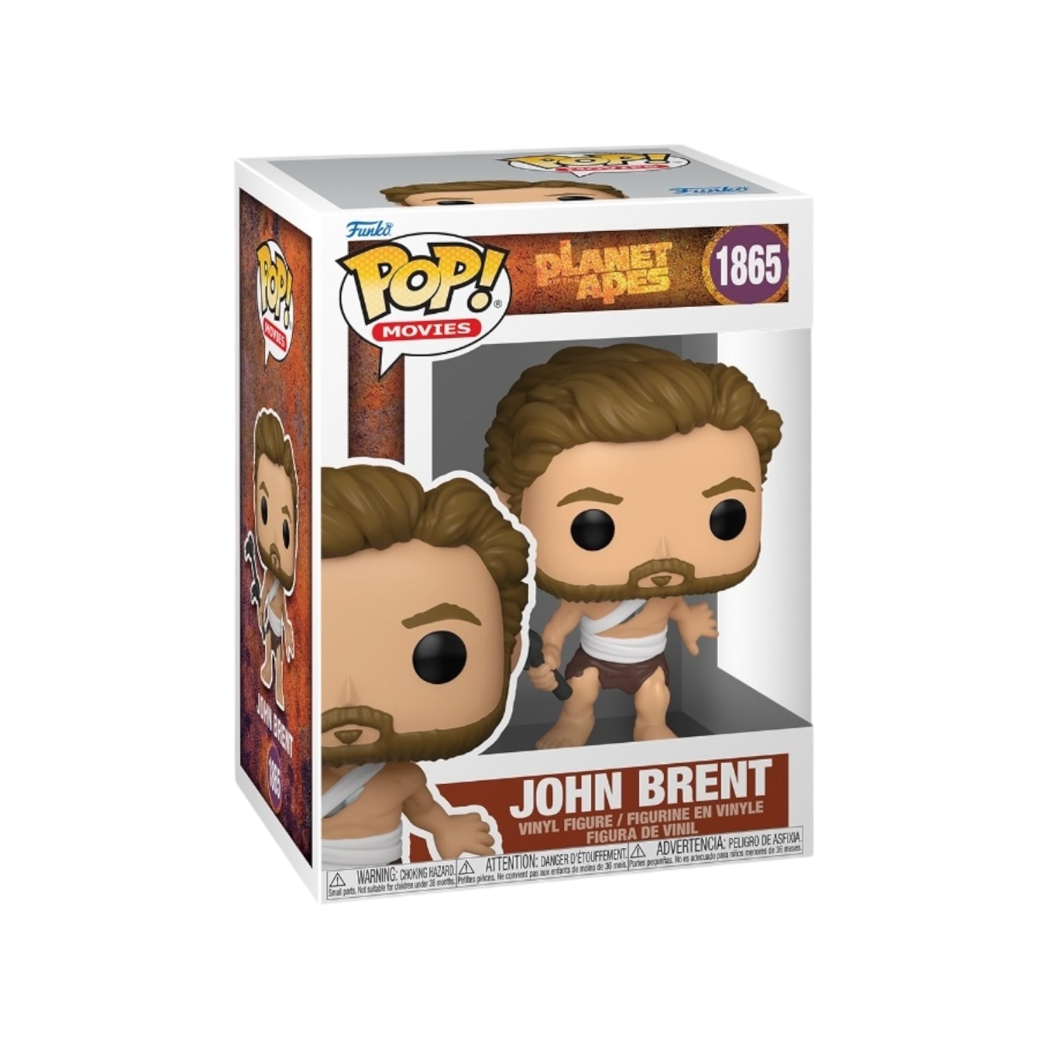 John Brent Funko Pop figure from Planet of the Apes, showcasing his distinctive look and details in a fun collectible design.