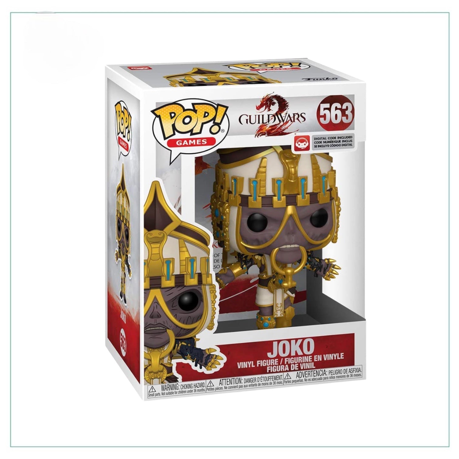 Joko #563 Funko Pop! figure from Guild Wars, featuring a stylized skeleton king with a crown and cape.