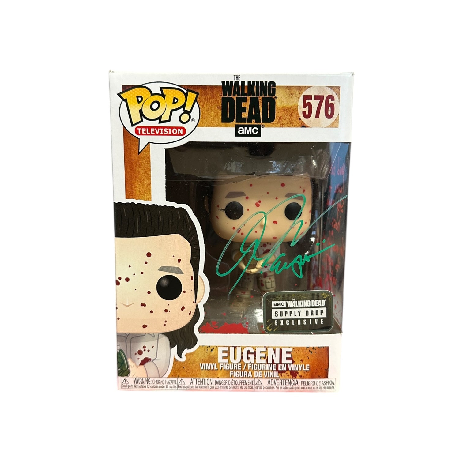 Josh McDermitt Signed Eugene #576 (Bloody) Funko Pop! - The Walking Dead - Supply Drop Exclusive Front
