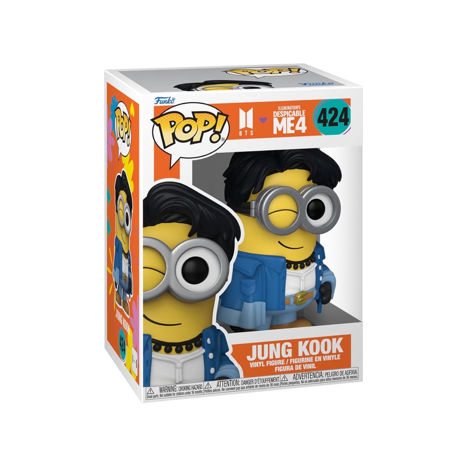 Jung Kook Funko Pop! from BTS x Despicable Me 4, featuring the iconic character in a fun collectible design.