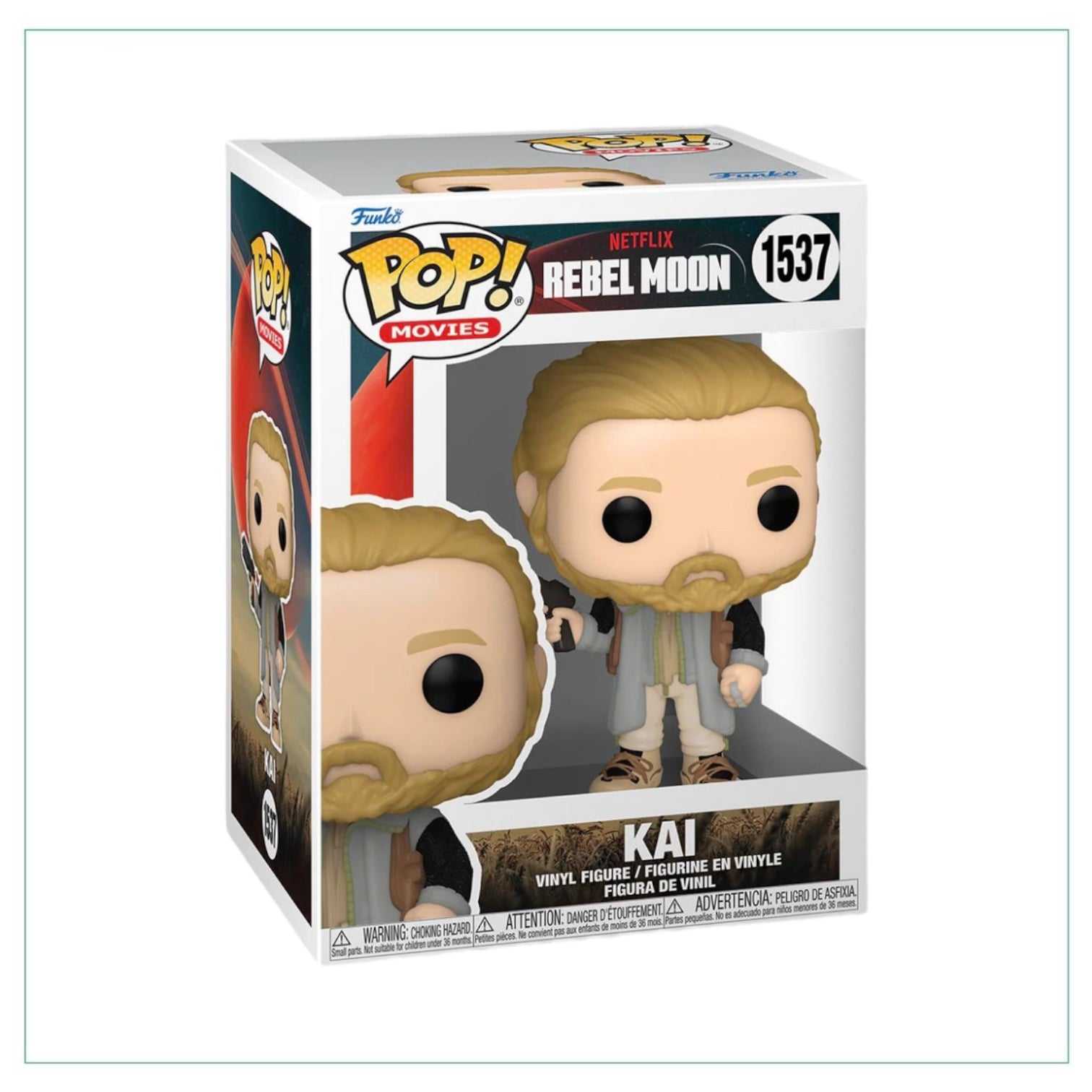 Funko Pop! figure of Kai #1537 from Rebel Moon, featuring a detailed design and vibrant colors, perfect for collectors.
