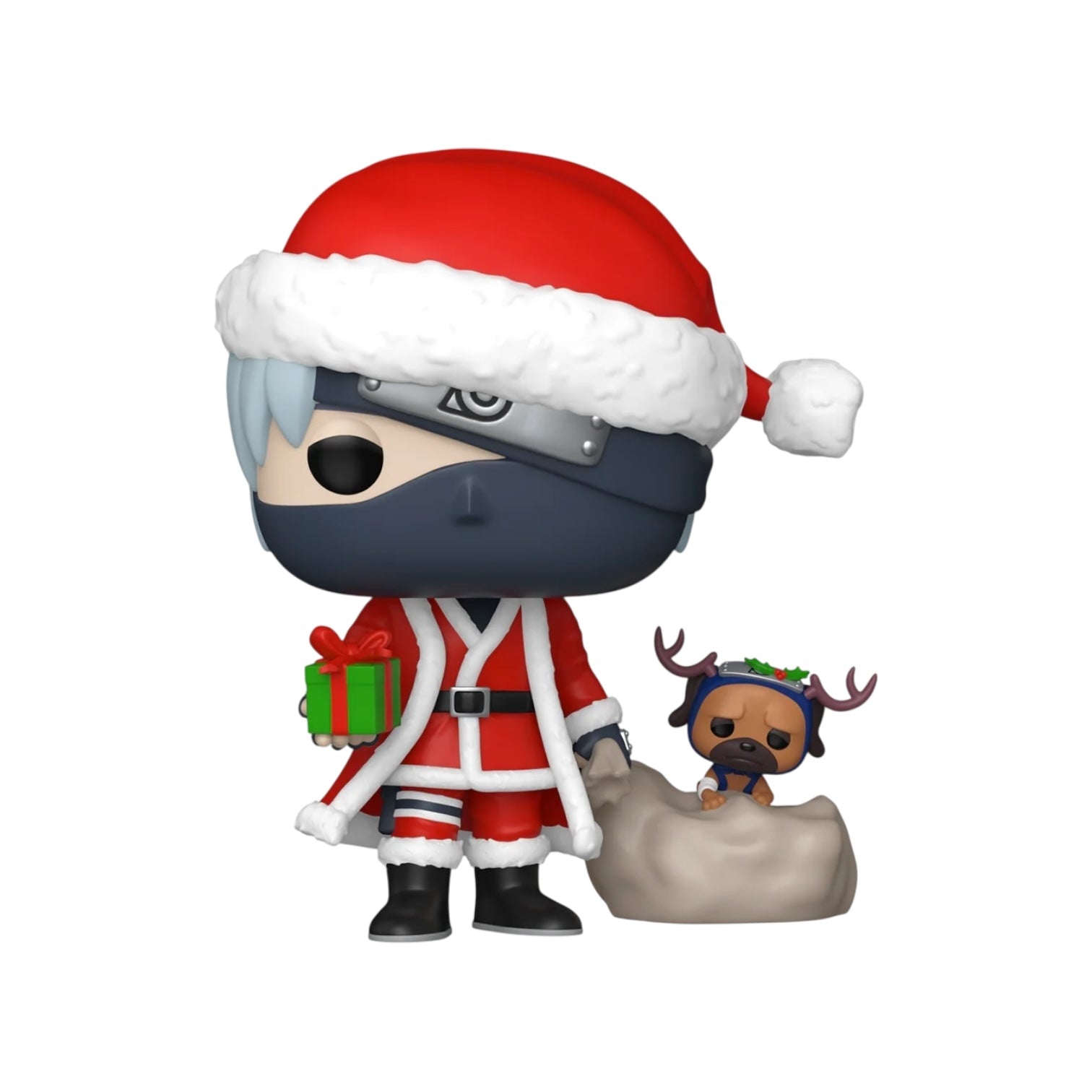 Funko Pop! vinyl figure of a character in a Santa Claus outfit with a baby on a white background