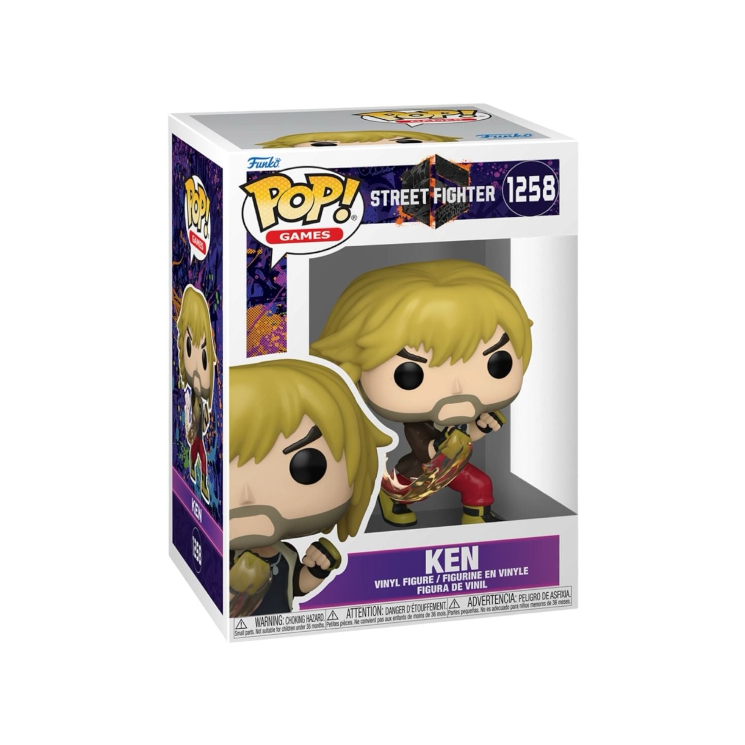 Funko Pop! vinyl figure of Ken from Street Fighter in packaging on a white background