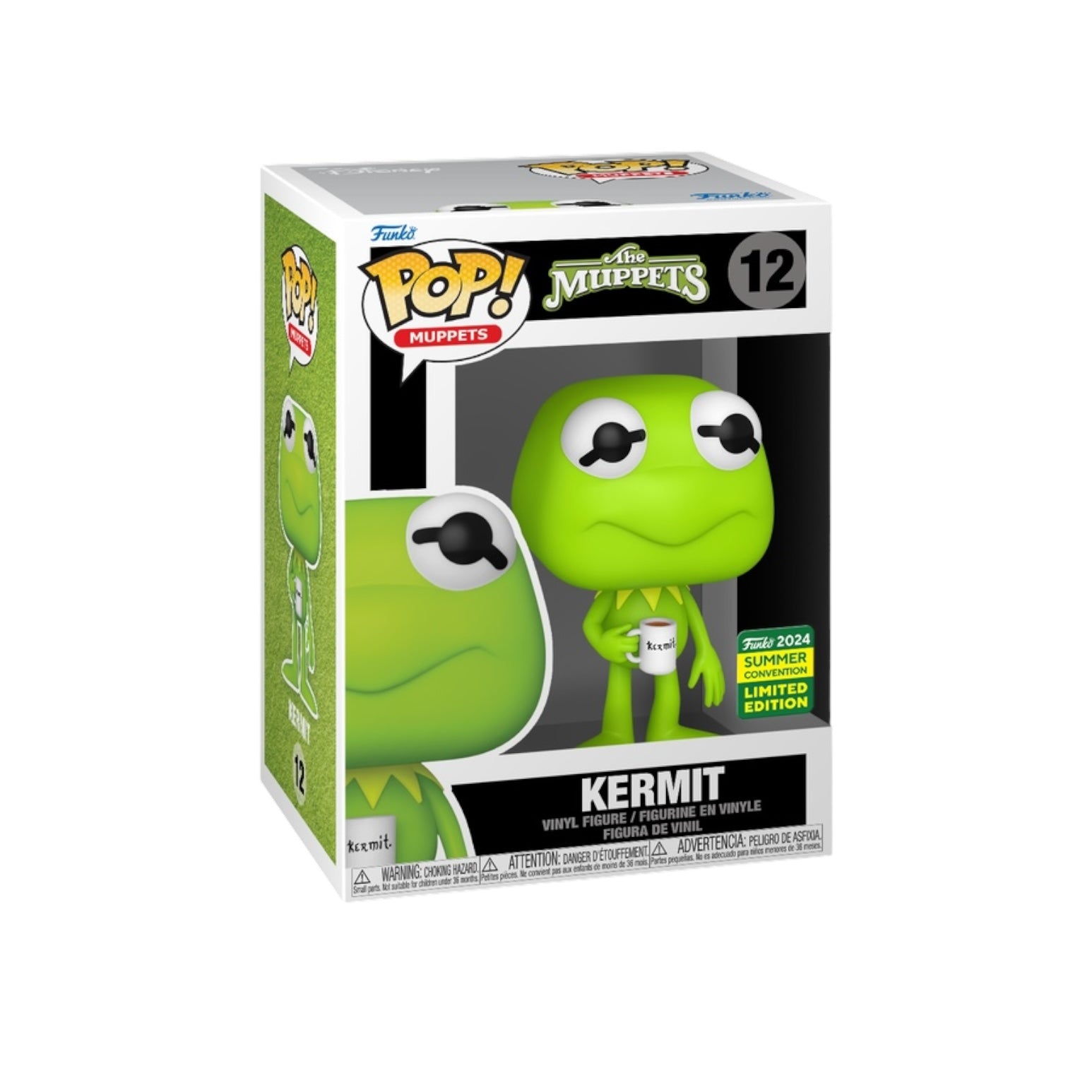 Kermit holding a mug funko pop.
