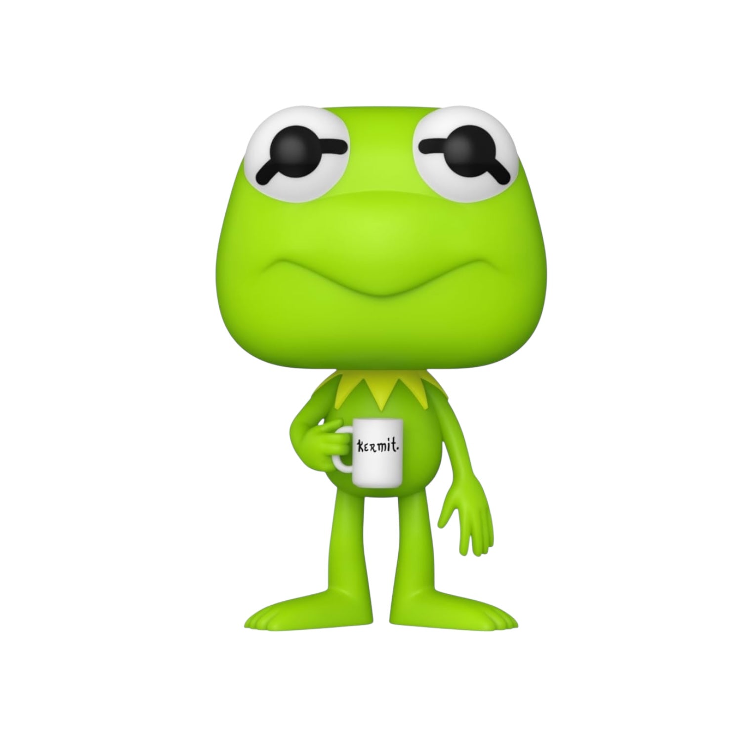 Kermit holding a mug funko pop.