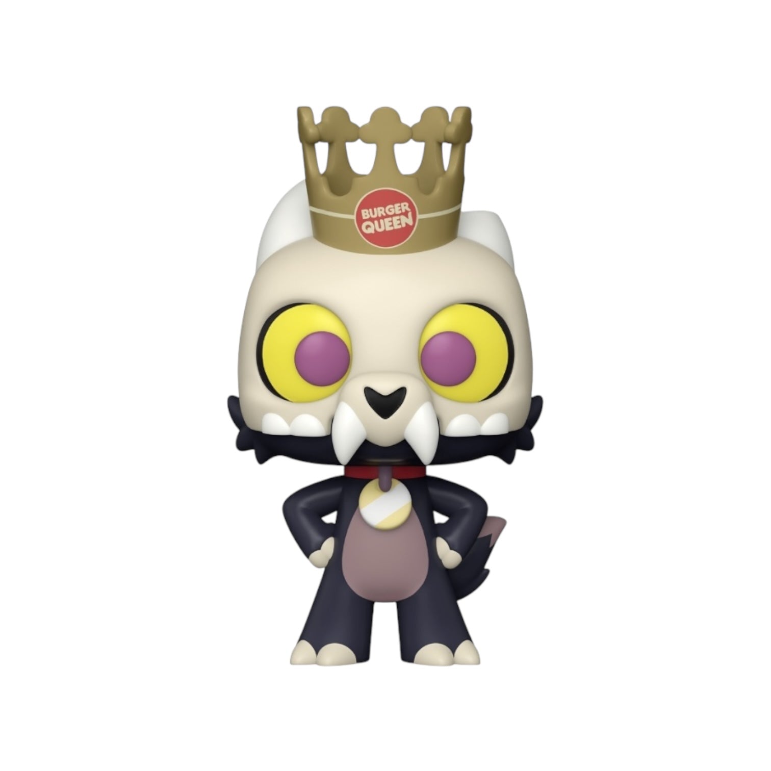character from the Disney Movie King he has white face , blue body and bright yellow and pink eyes wearing gold crown chase variant