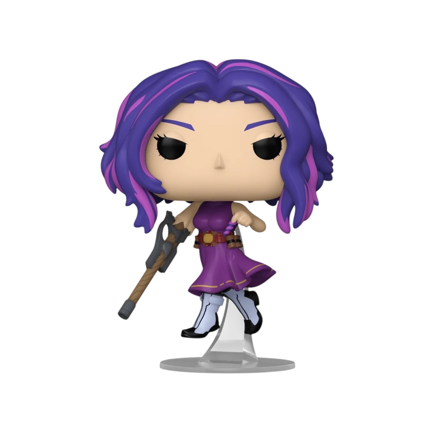 Lady Nagant Funko Figure wearing a purple floating dress with a deep red belt