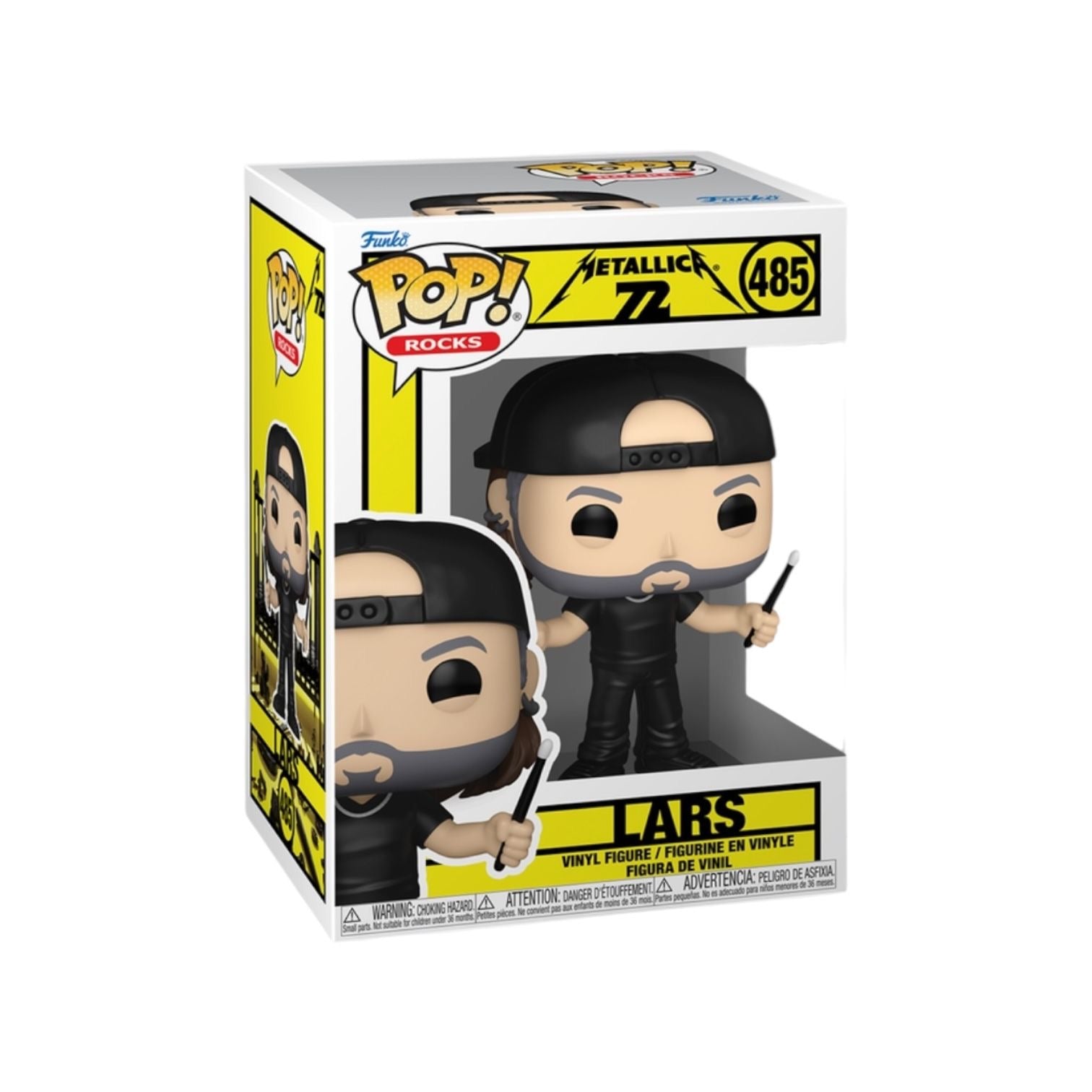 Funko Pop! Rocks figure of Lars Ulrich in packaging on a white background