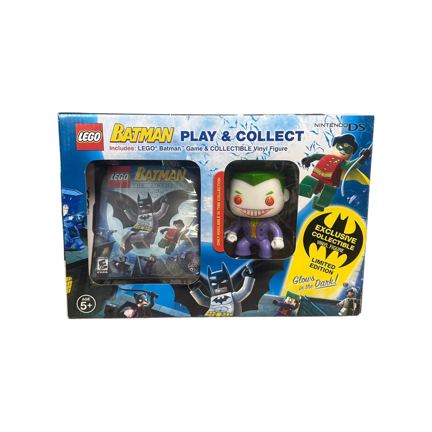Bundle of Lego Batman (The Joker) Play & Collect Nintendo DS and a Funko Pop, glows in the dark, condition 7.5/10.