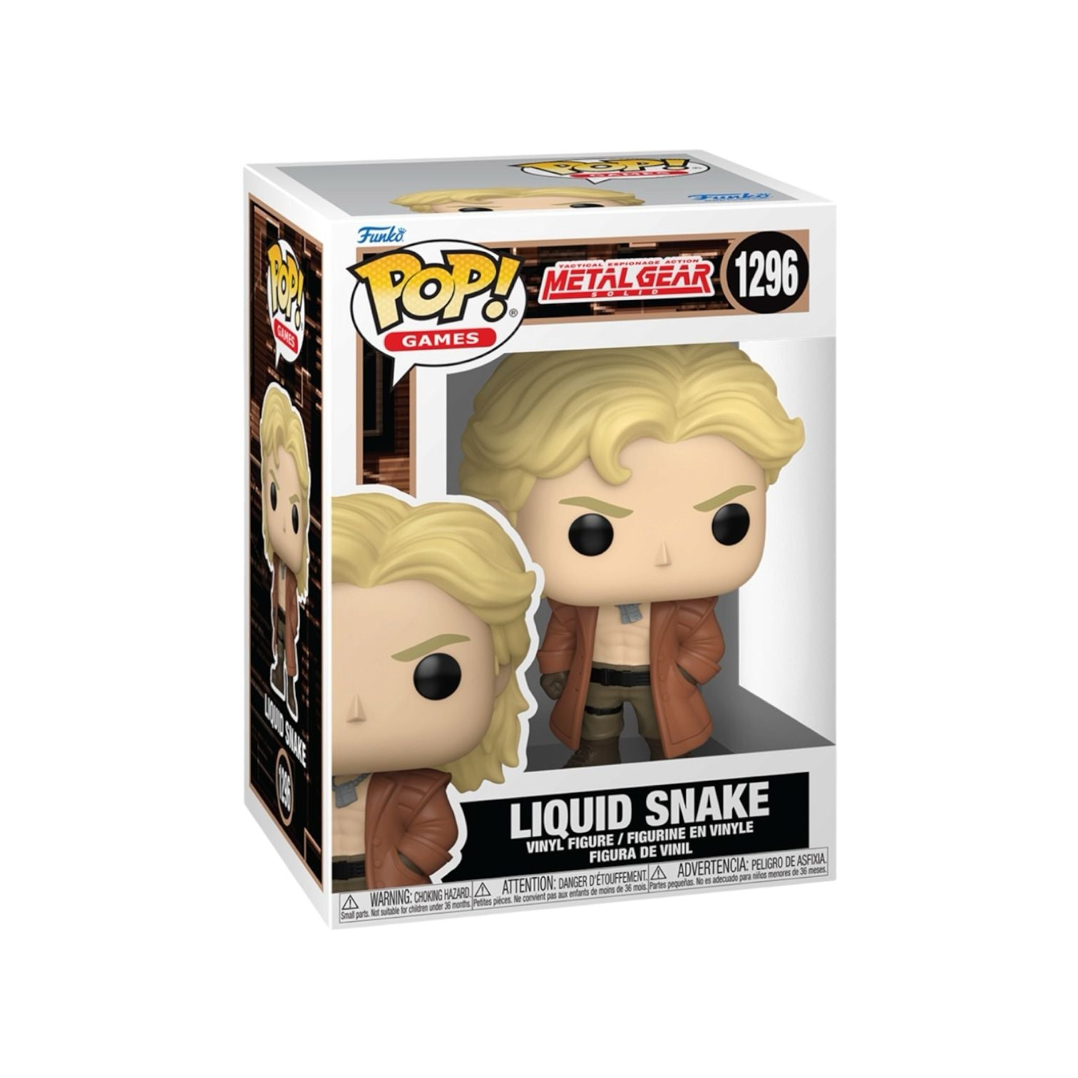 Funko Pop! vinyl figure packaging of Liquid Snake from Metal Gear Solid, with 'Pop! Games' branding.