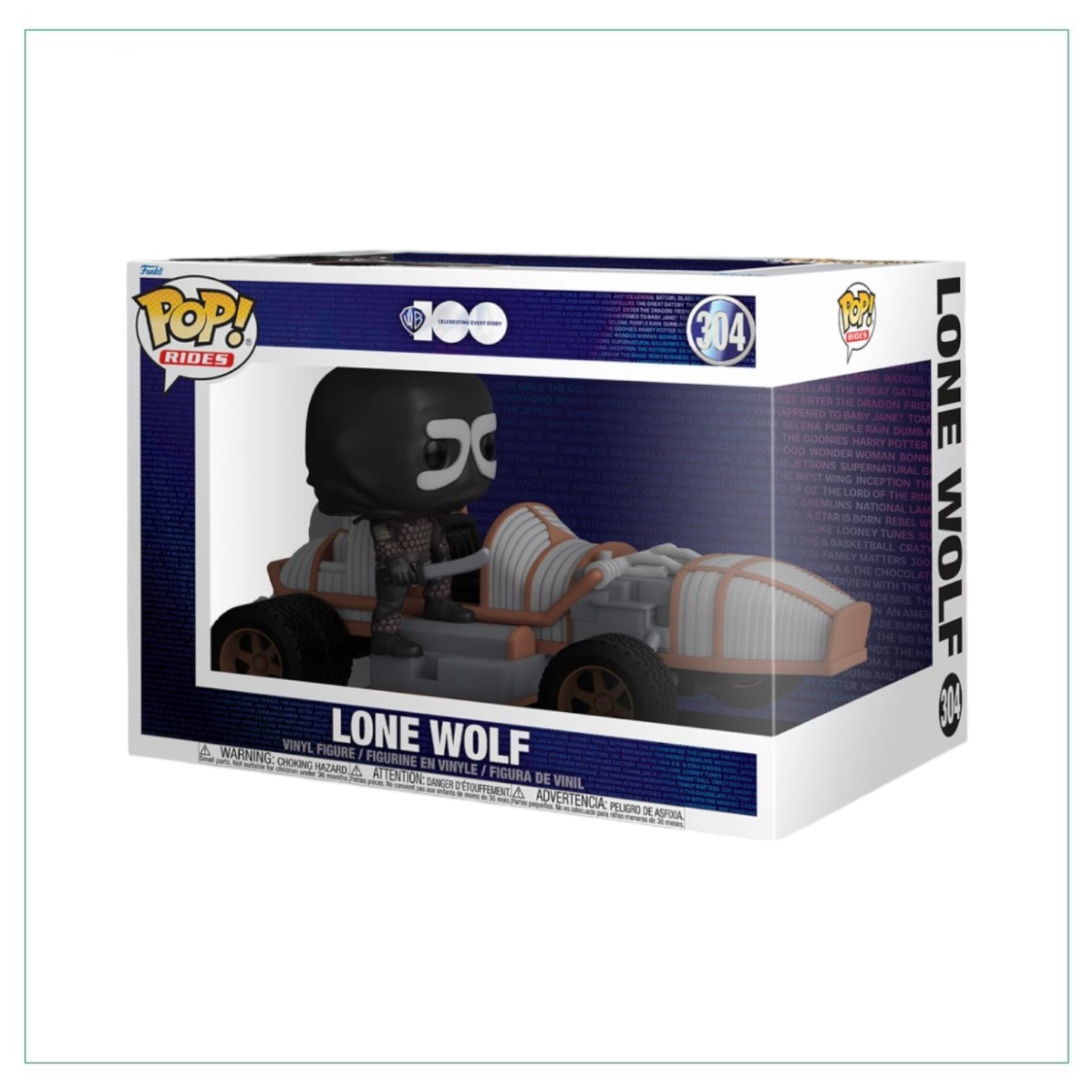 Lone Wolf #304 Funko Pop! Rides from Mad Max, showcasing a fierce wolf on a stylish ride, ideal for any fan's collection.