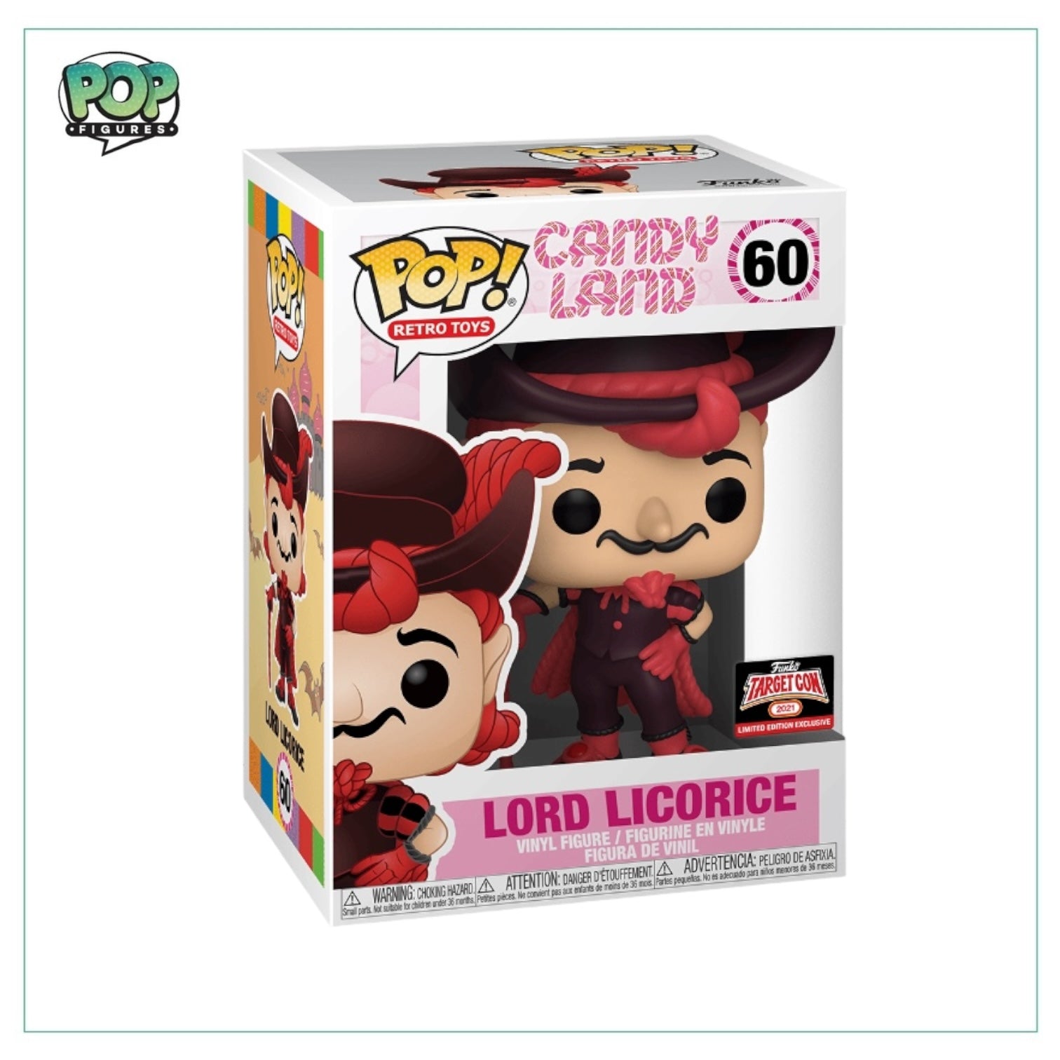 Lord Licorice #60 Funko Pop figure from Candy Land, exclusive to Target, featuring vibrant colors and intricate details.