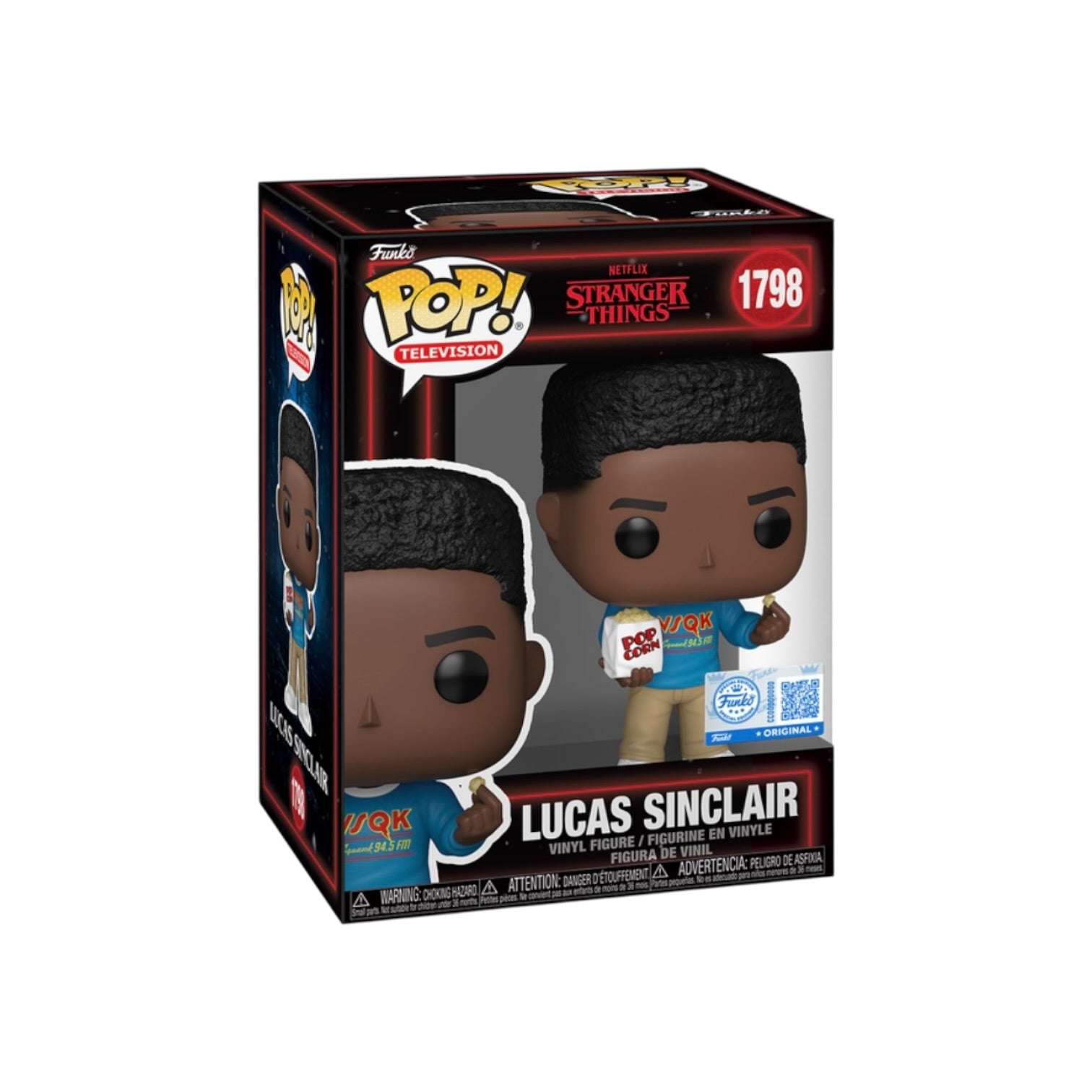 Lucas #1798 (w/ Popcorn) 1798 Funko Pop! - Stranger Things - Funko Exclusive Box