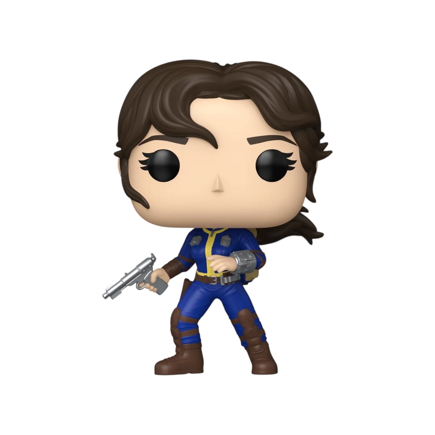 Funko Pop! vinyl figure of a character in a blue and brown outfit with a gun on a white background