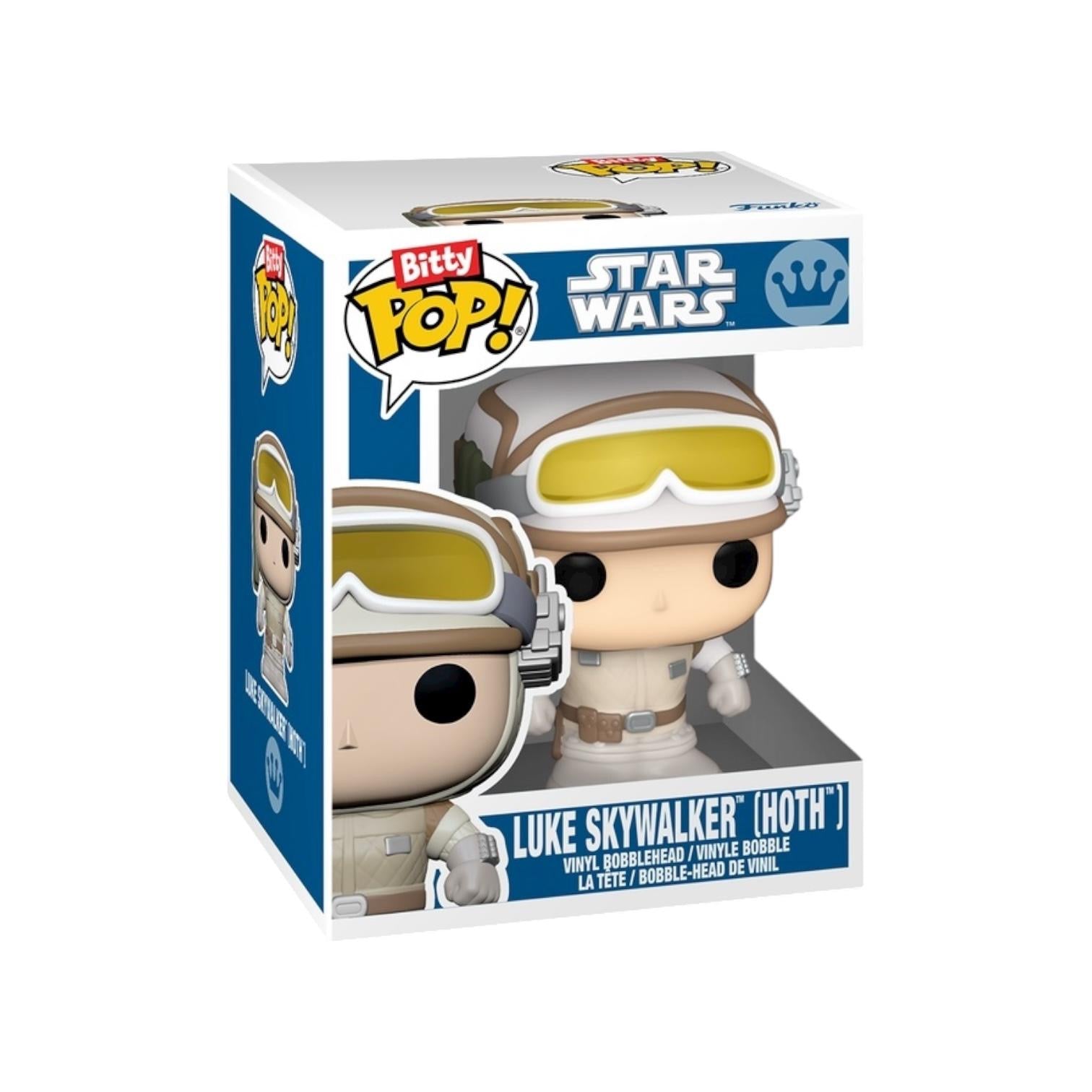 Funko Pop! packaging of Luke Skywalker from Star Wars, featuring the Bitty Pop! logo.