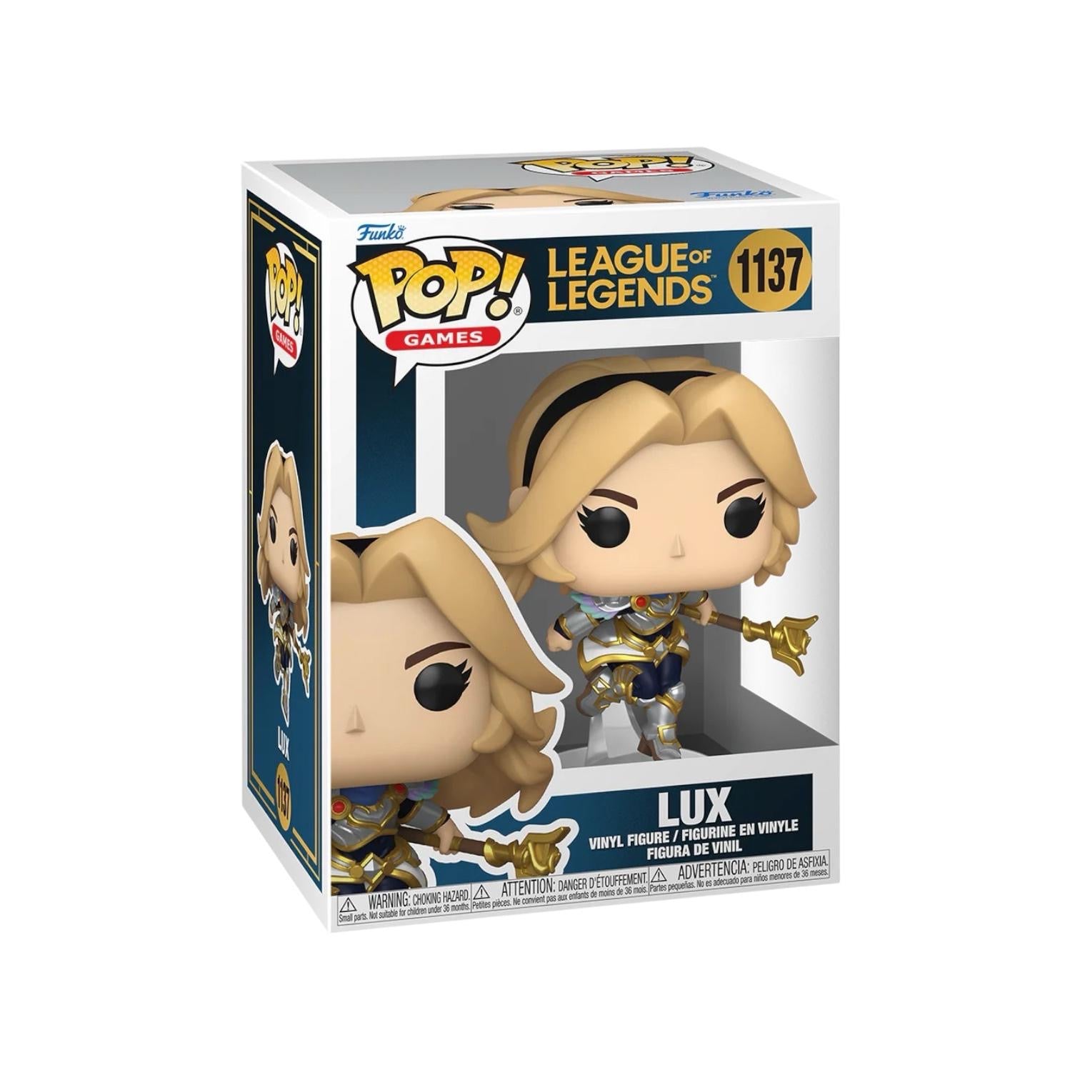 Funko Pop! vinyl figure of Lux from League of Legends in packaging on a white background