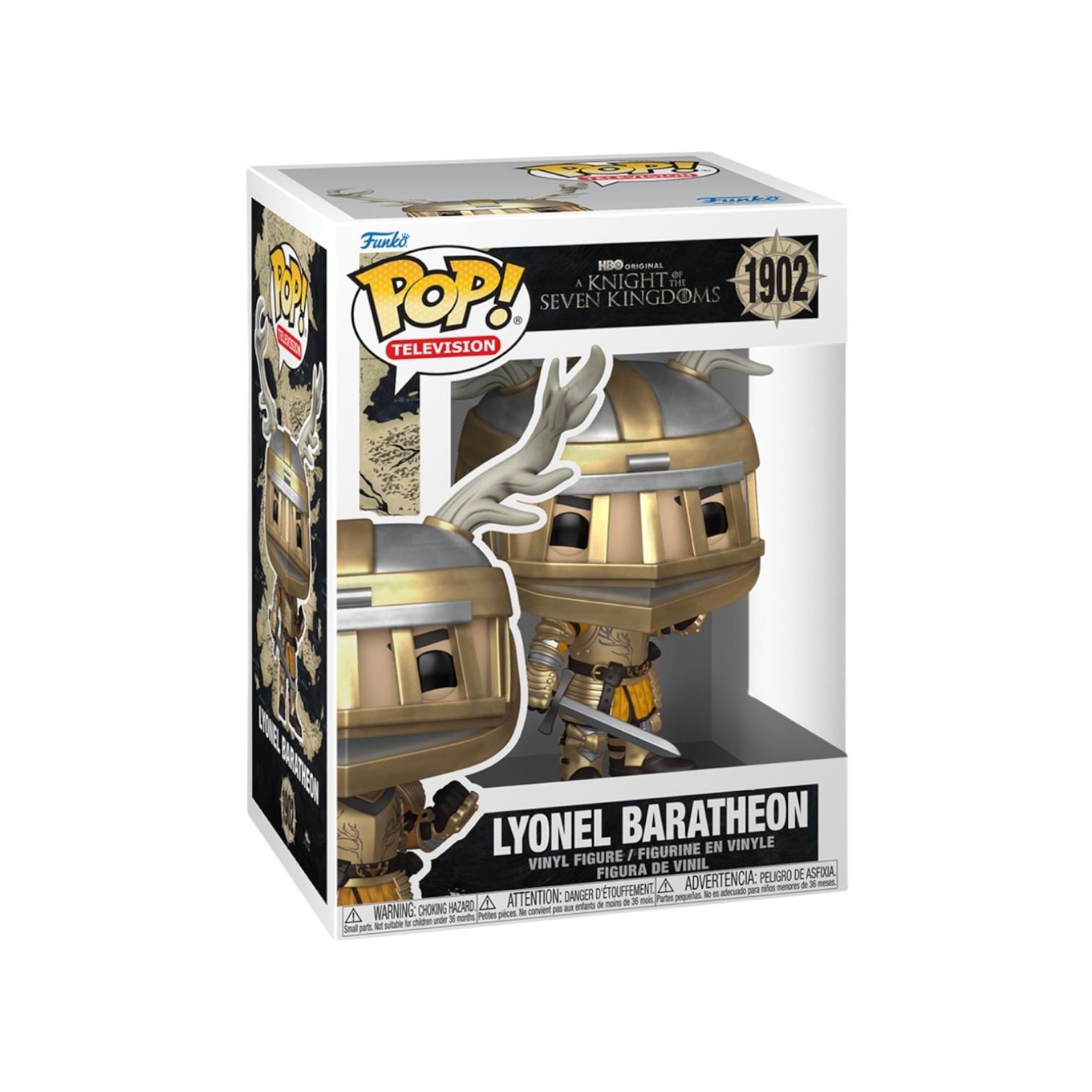 Funko Pop! vinyl figure packaging for Lyonel Baratheon with gold and white design.