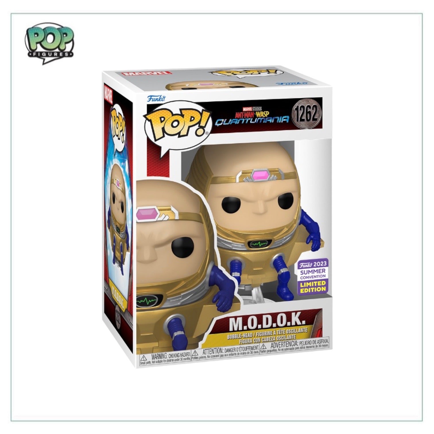 Unmasked M.O.D.O.K. #1262 Funko Pop! from Ant-Man & the Wasp: Quantumania, a 2023 SDCC shared exclusive.